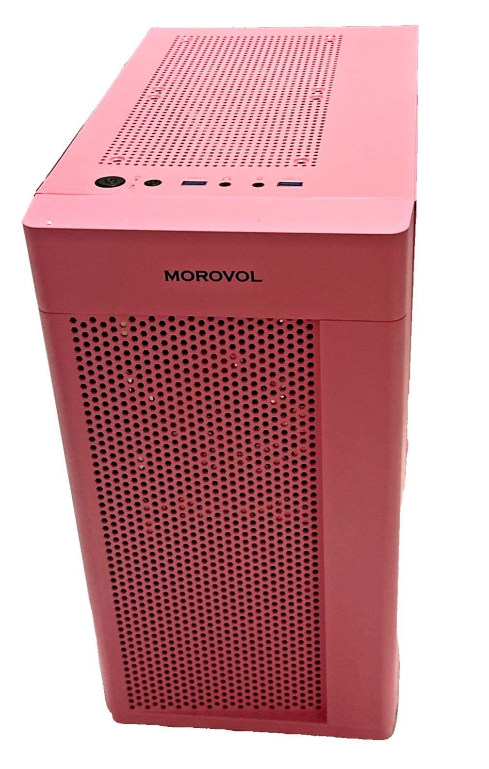 Morovol TW7 Pink Micro ATX Computer Case Tempered Glass New Other Damaged AS-IS