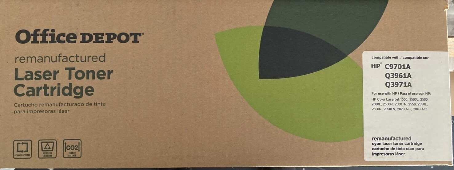 Office Depot  Laser Toner Cartridge Cyan -C9701A, Q3961A, Q3971A