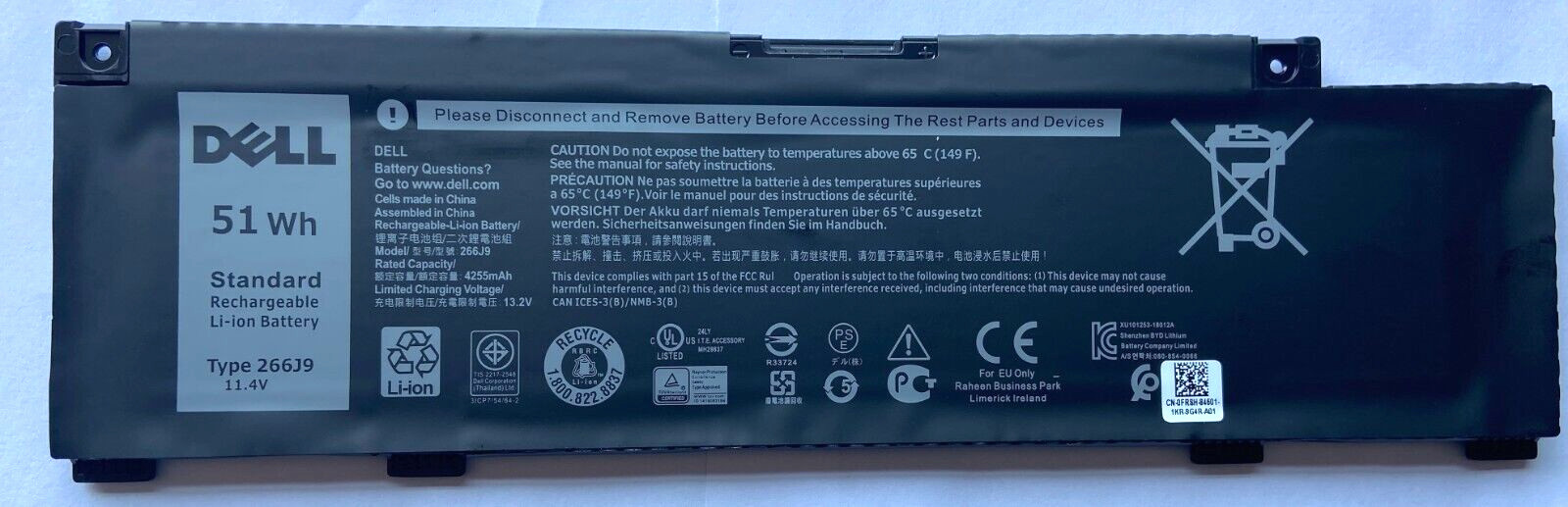 Genuine 266J9 Battery For Inspiron G3 15 3500 3590 3790 G5 15 5500 SE 5505 51WH