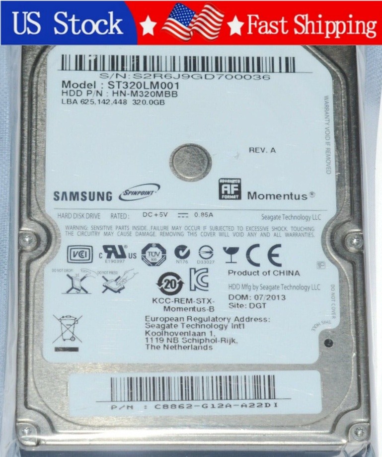 Used Samsung ST320LM001 HN-M320MBB 2.5" 320GB SATA 5400RPM HDD Hard Drive
