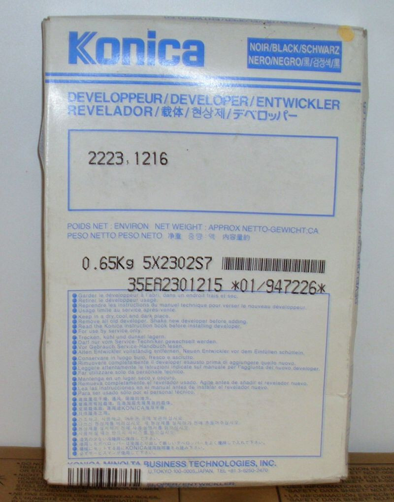 Konica Minolta 2223 1216 Developer Developer Black Original Packaging B