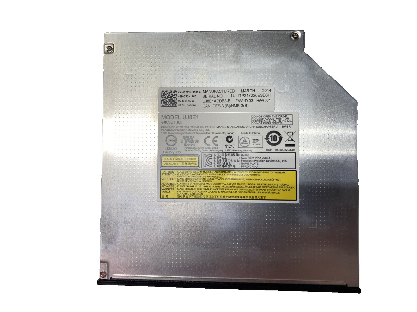 Panasonic Optical Drive UJ8E1 Dell 007FJM 