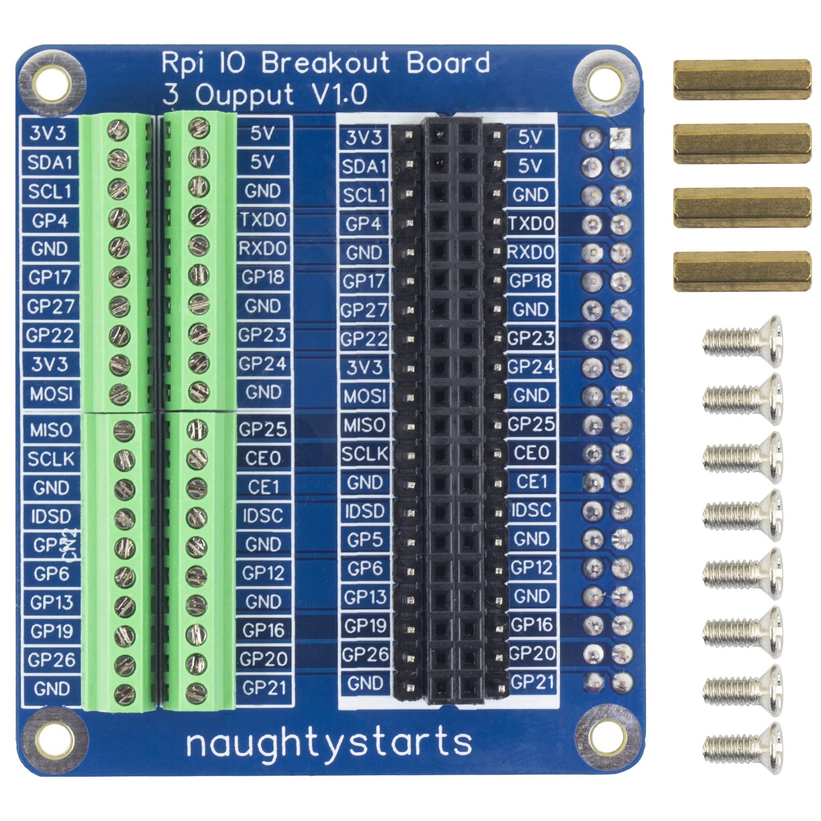RPi IO GPIO Super Breakout Board 0.1" Terminal Blocks For Raspberry Pi 5/4B