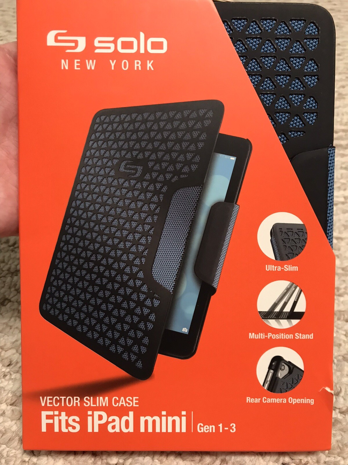 BRAND NEW Solo Vector Slim Case iPad Mini Gen 1/2/3 1-3 Blue/Black