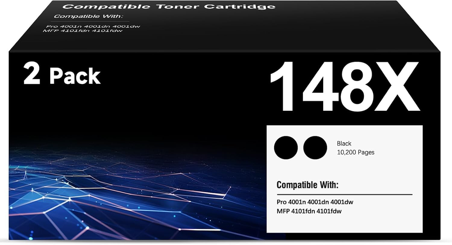 148X Toner Cartridges High Yield (2-Pack) Compatible Replacement for HP 148 148A