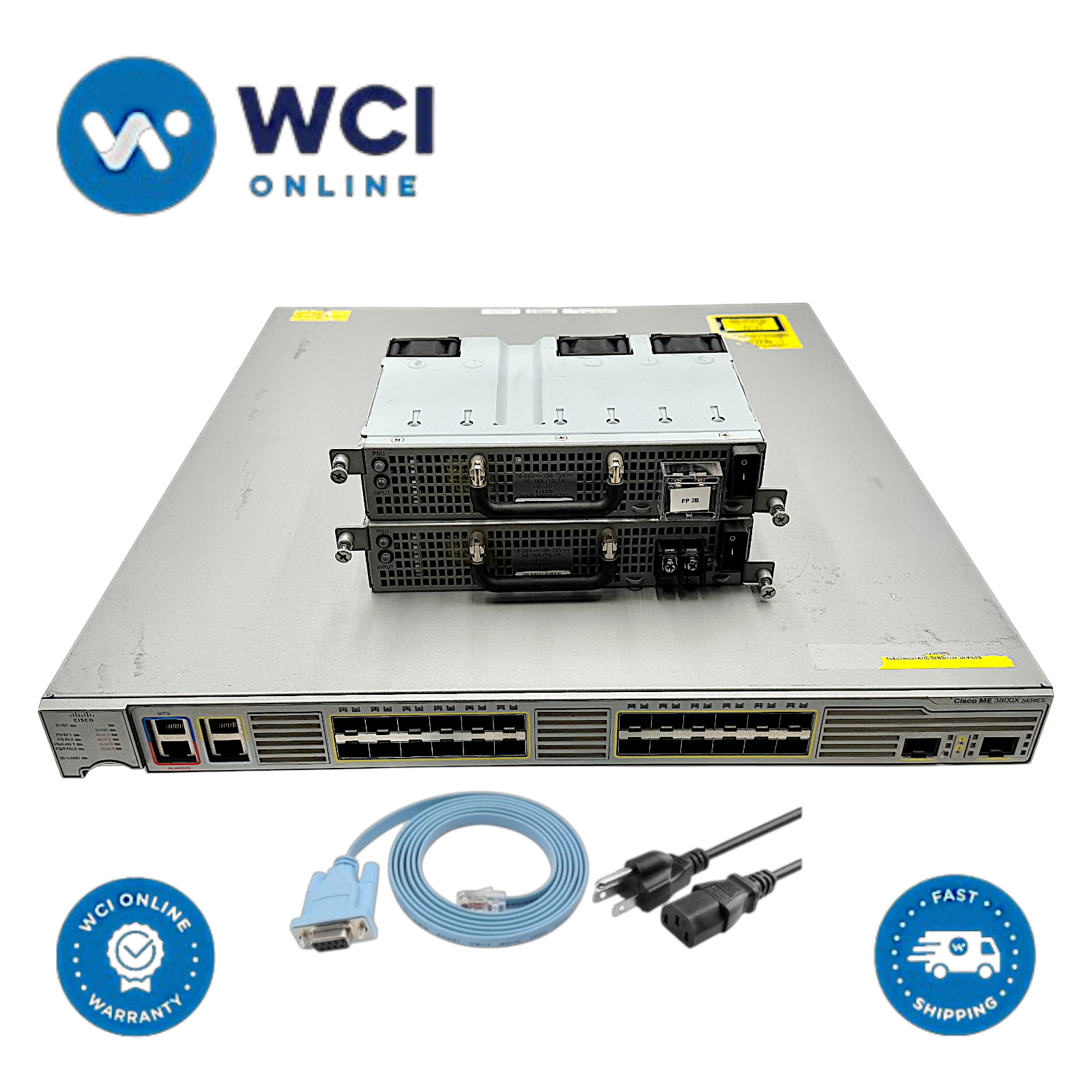 Cisco ME-3800X-24FS-M 24 GB SFP and 2 10GB Ports - Dual DC Power Supplies