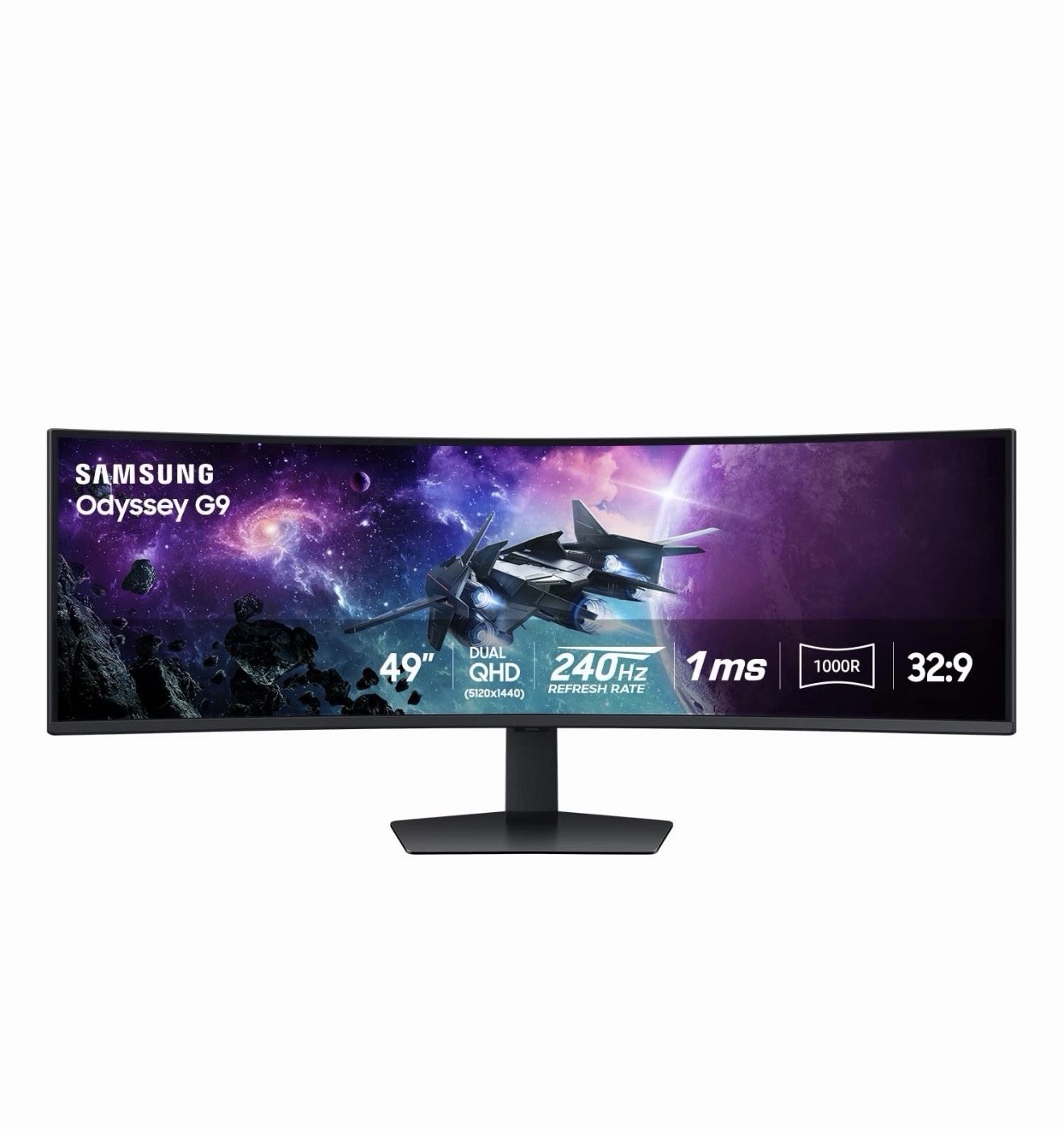SAMSUNG 49” Odyssey G9 Series DQHD 1000R Curved Gaming Monitor, 1ms(GtG),