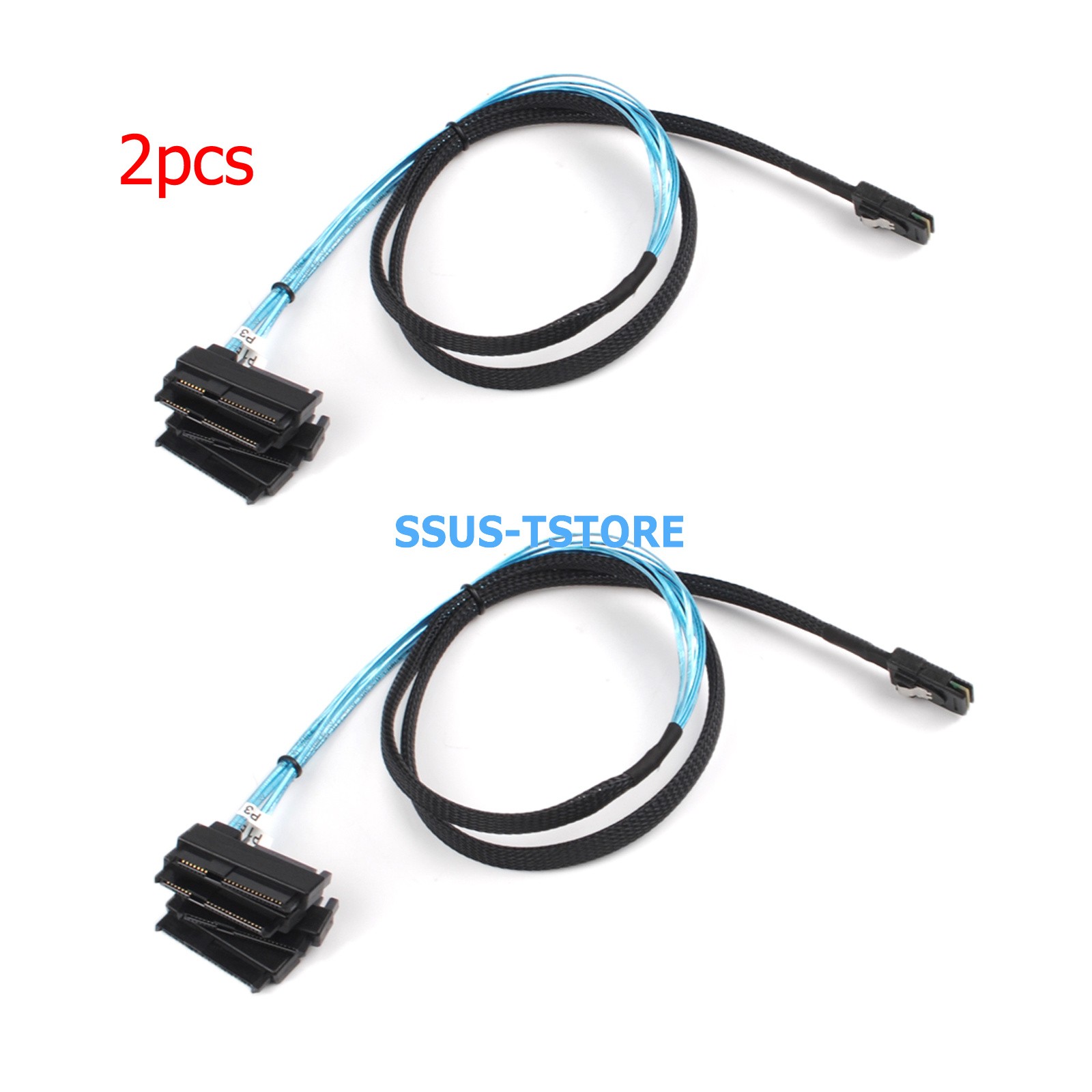 2X SFF-8087 to 4x SFF-8482 SAS Forward Breakout Cable 1M w SATA Power RAID HBA