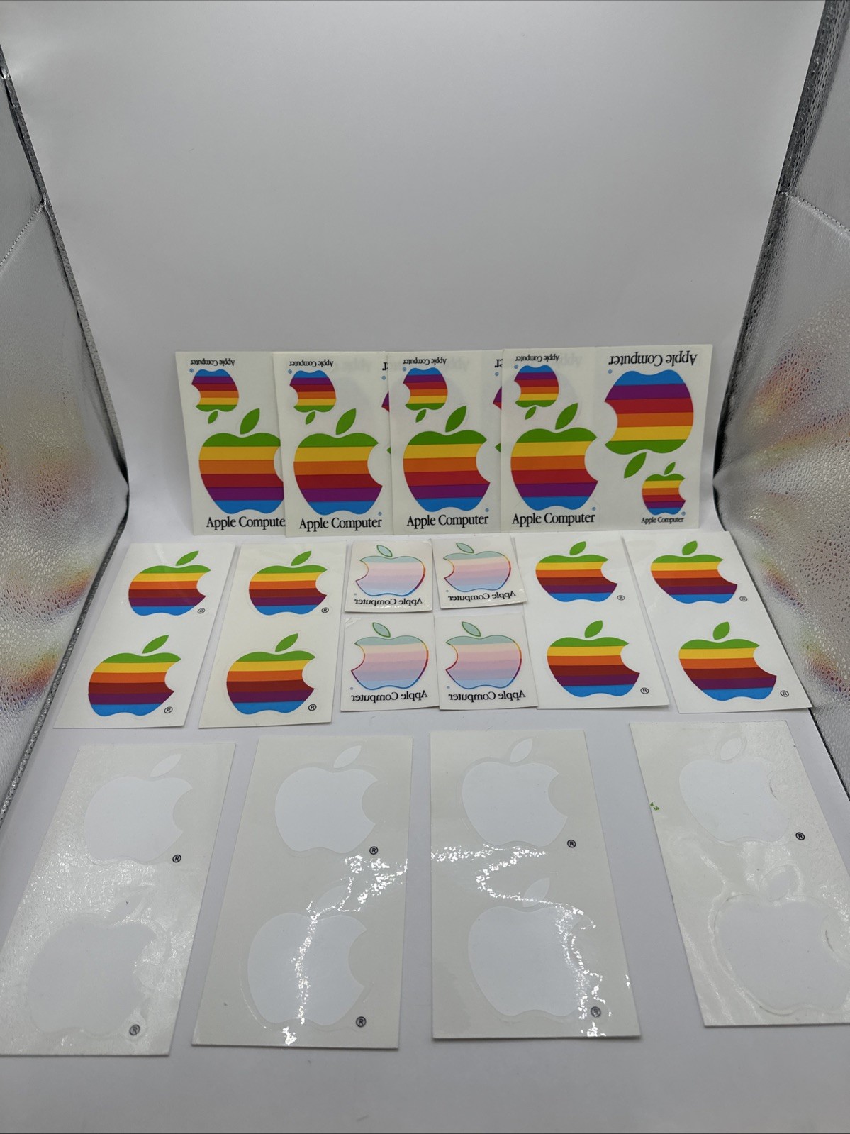 Vintage 1980s Apple Computer Logo Stickers Decals Lot Of 16 #A