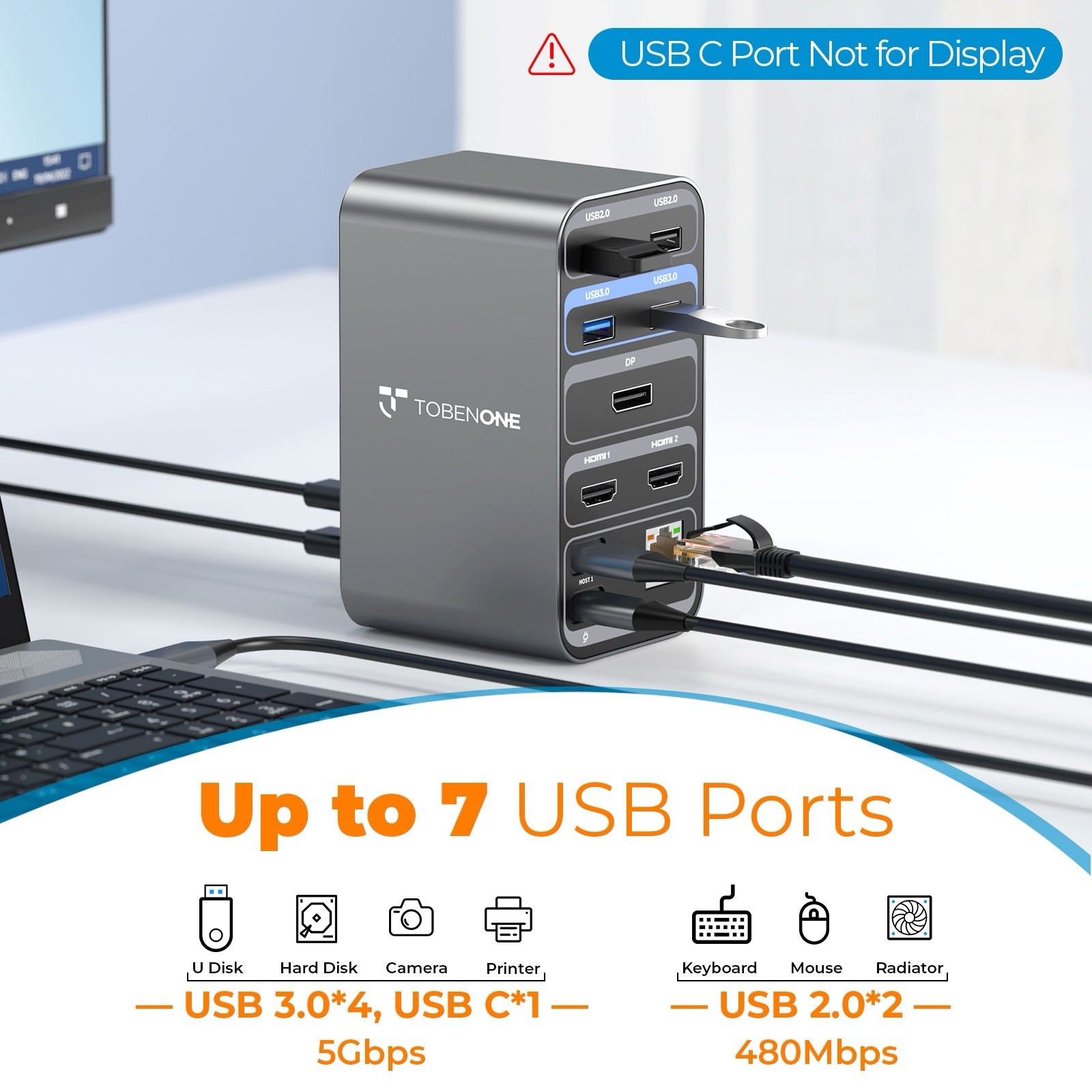 TobenONE UDS018 13-in-1 universal USB-C Docking Station