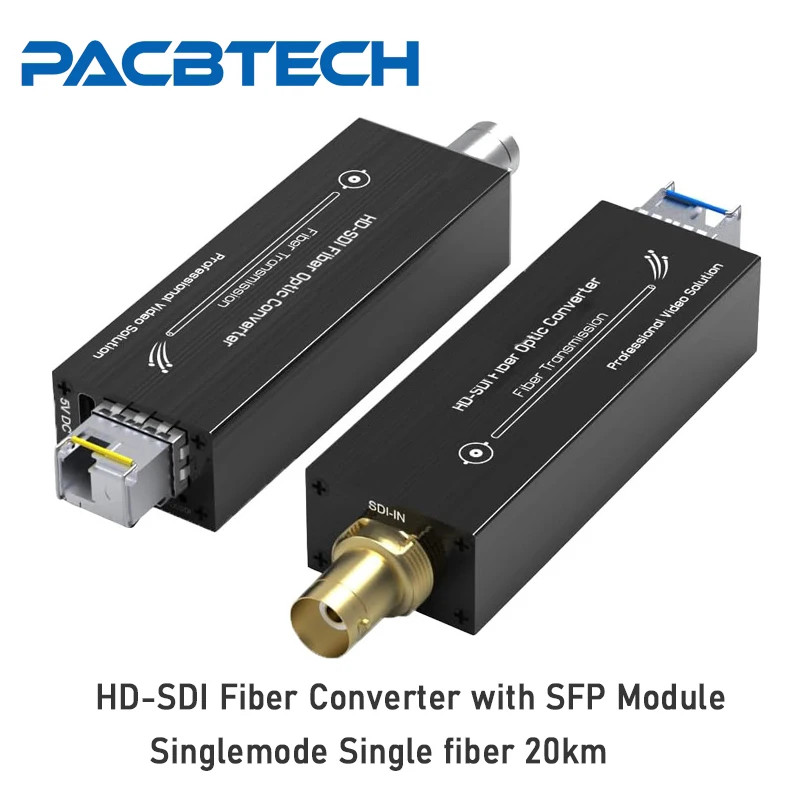 Mini HD SDI Fiber Extender 1080P&30HZ HD-SDI Single Fiber 20KM LC Connector