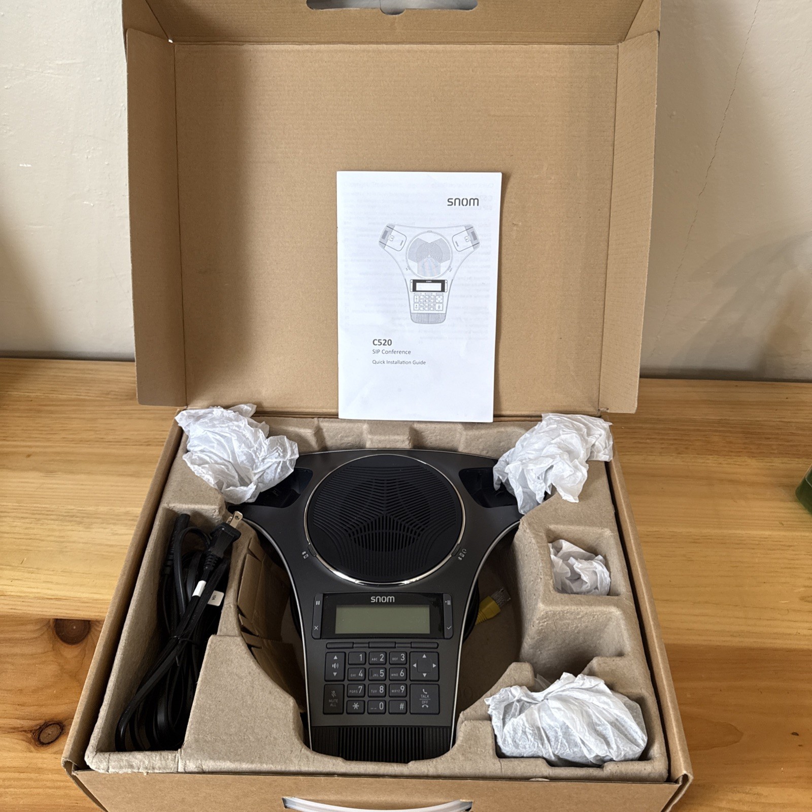 NEW Open Box Snom C520 SIP Conference Phone Complete Original Box & Accessories