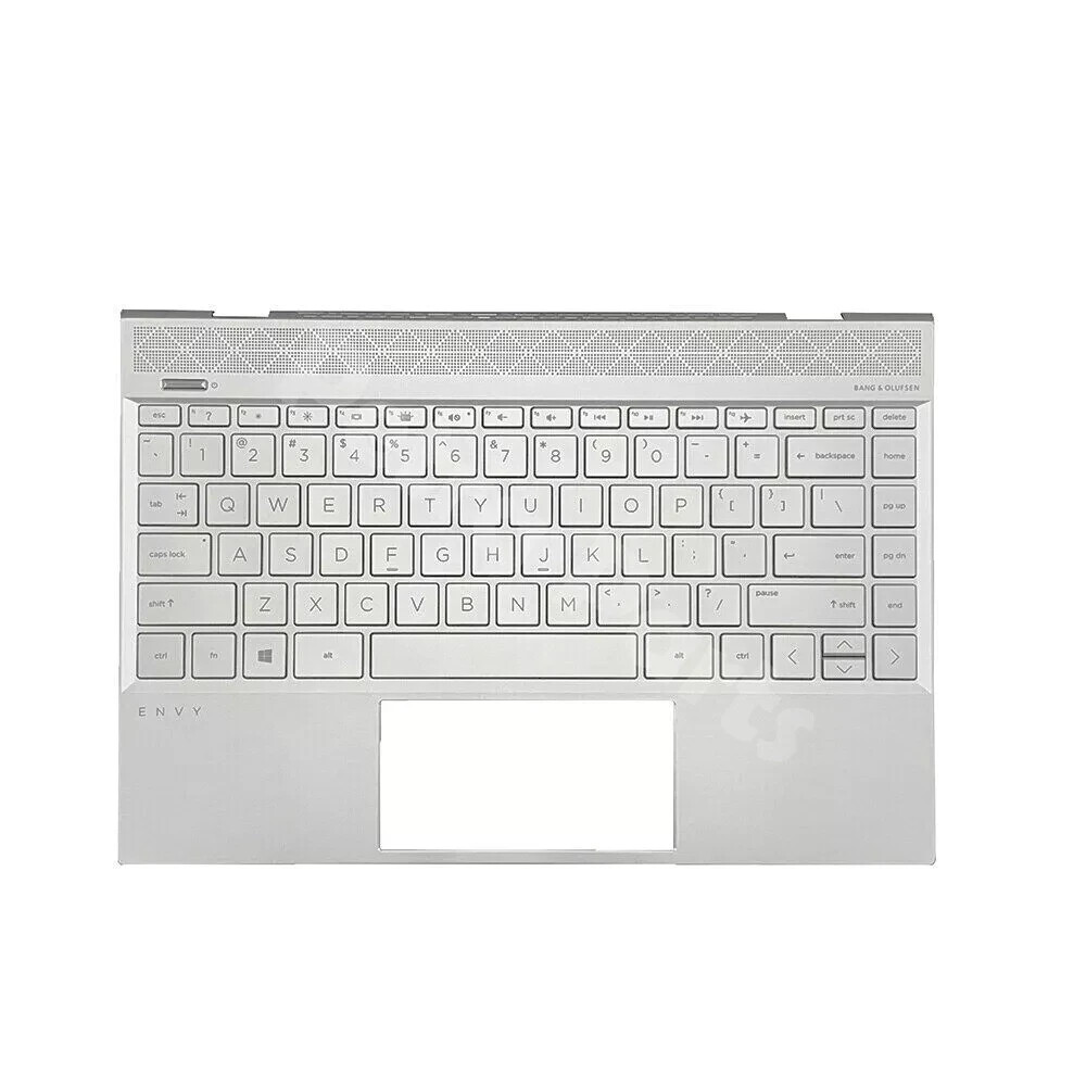 For HP Envy 13-AH 13-AH0051WN Upper Case Palmrest Top Backlit Keyboard Silver US