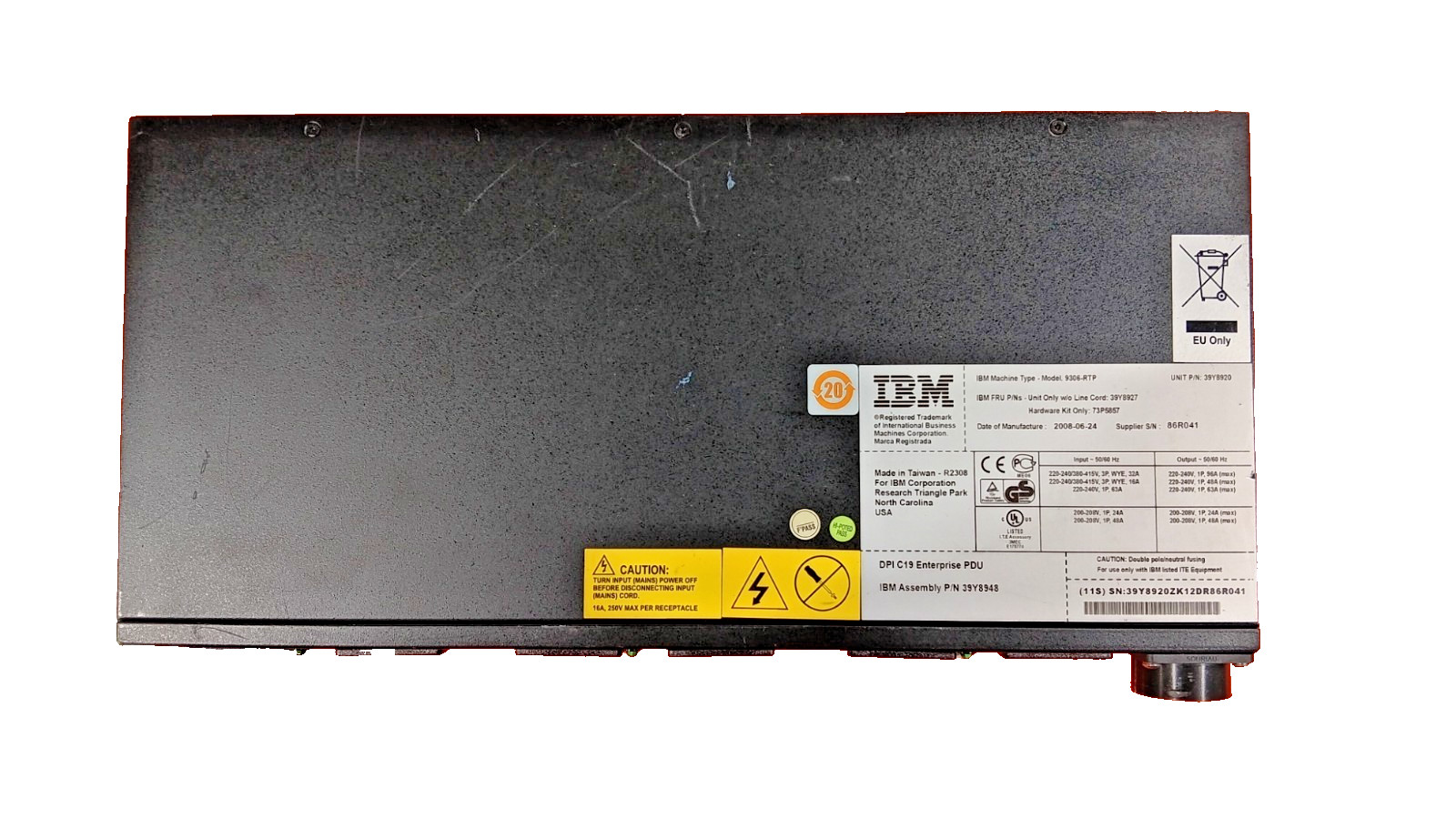 IBM 7109/5889 44V3897 PDU+ UTG0247 Input 12x C13 Outlets (10A/13A) 1U for 7014