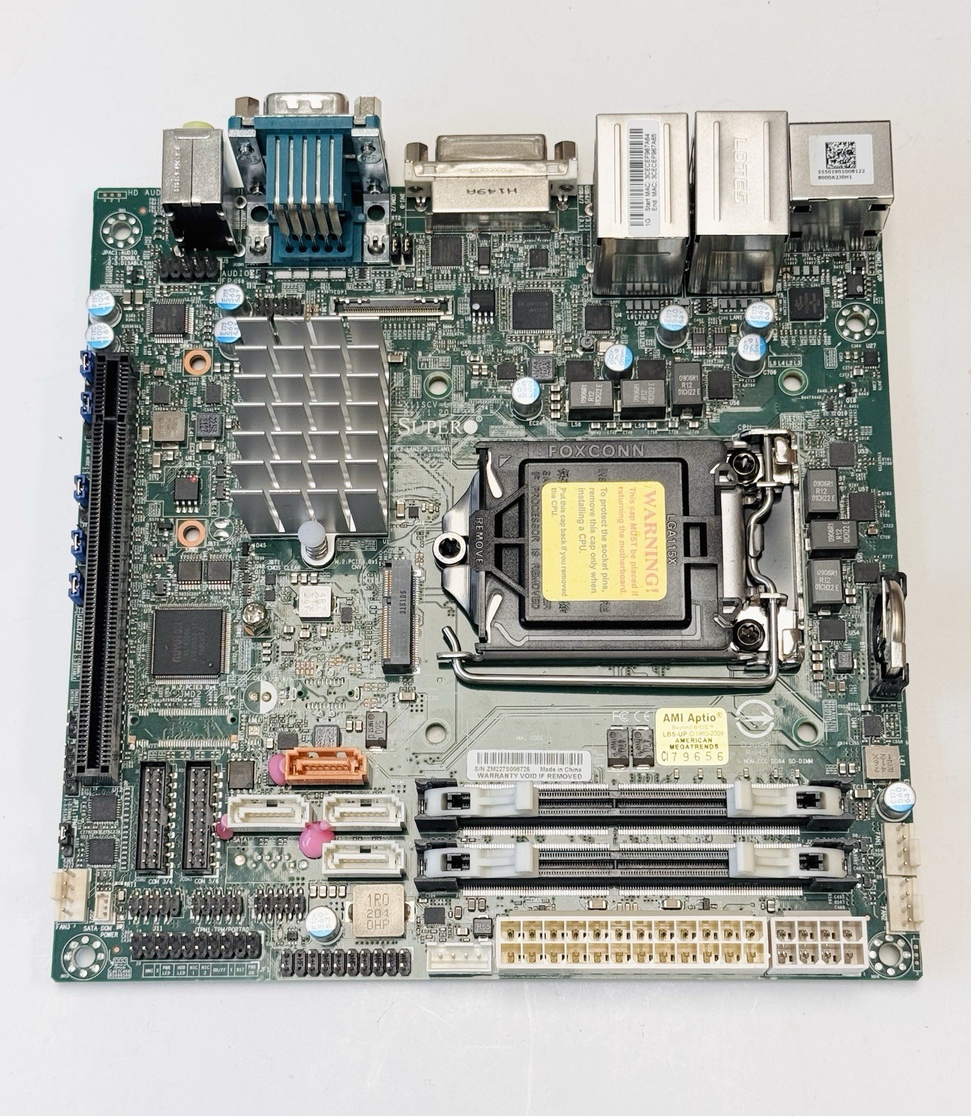 SuperMicro X11SCV-L Motherboard **NO I/O SHIELD**