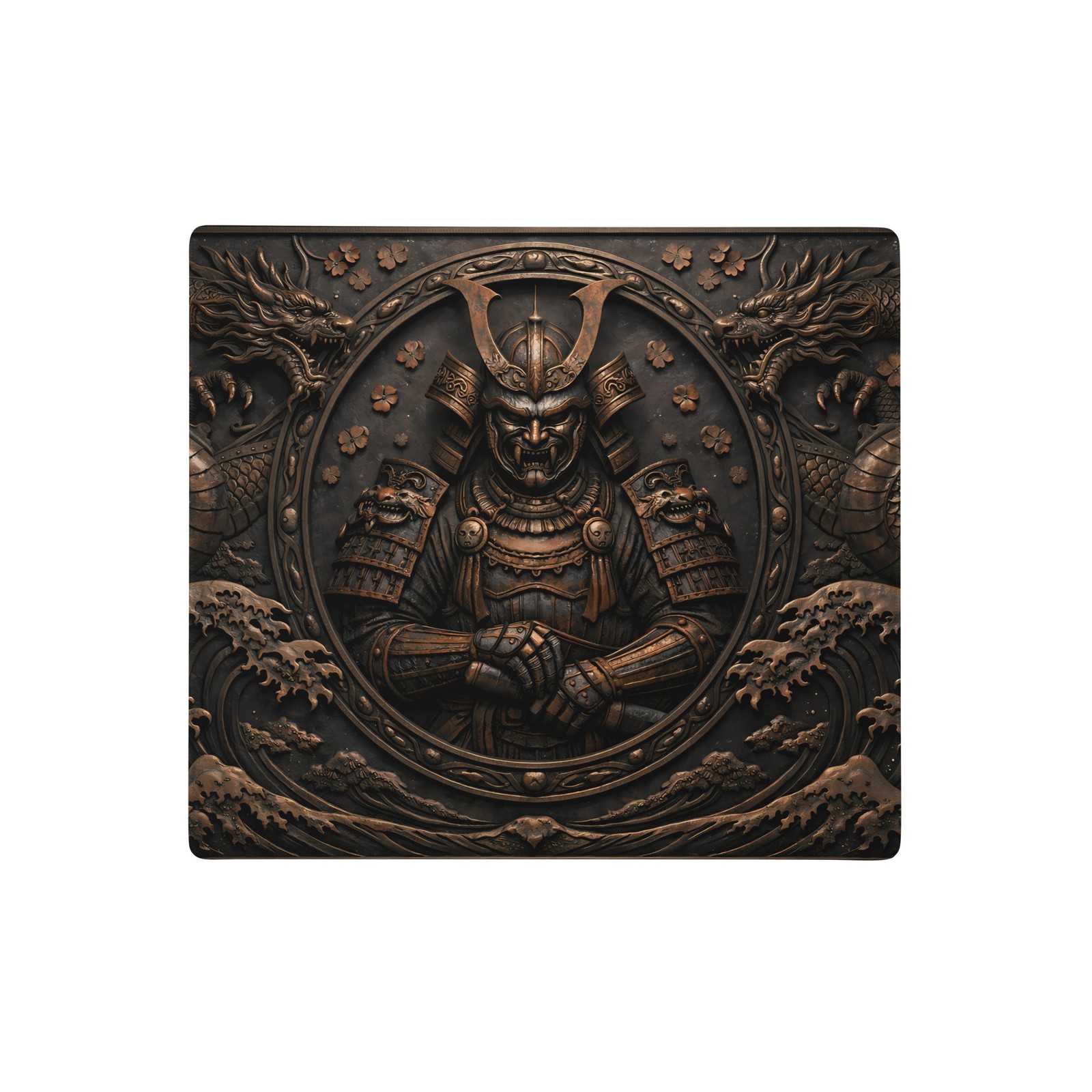 Samurai Oni Armor Japanese Dragon Great Wave Gaming Mouse Pad Desk Mat Grip