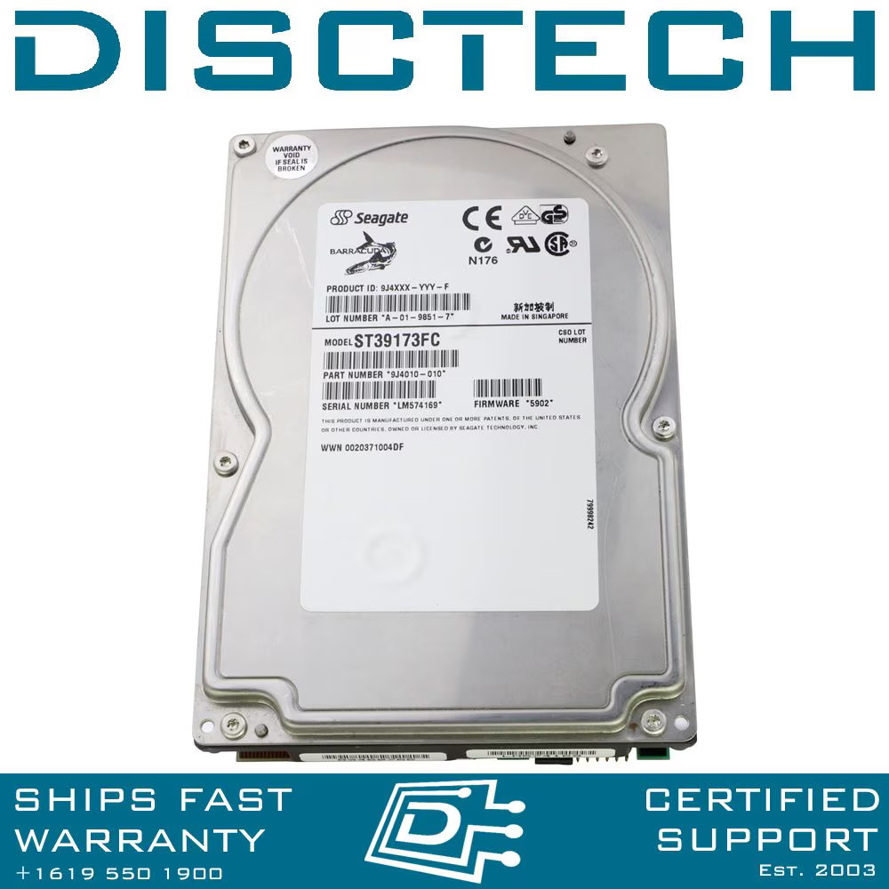 Seagate Barracuda 9LP FC ST39173FC 9.1GB 3.5" 7.2K Fibre Channel FC Hard Drive