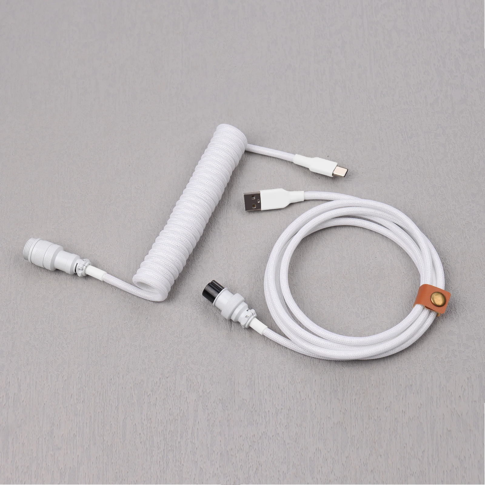 Coiled Aviator Cable Gx16 Usb C Keyboard Spiral Cable Pc Desk Connector For Pc