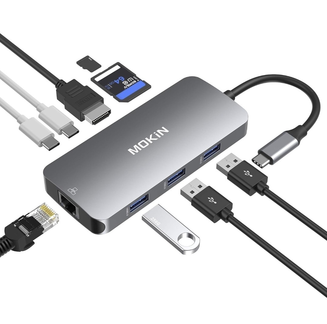 Mokin USB C Adapters for MacBook Pro/Air,Mac Dongle 3 USB Port,USB C to HDMI
