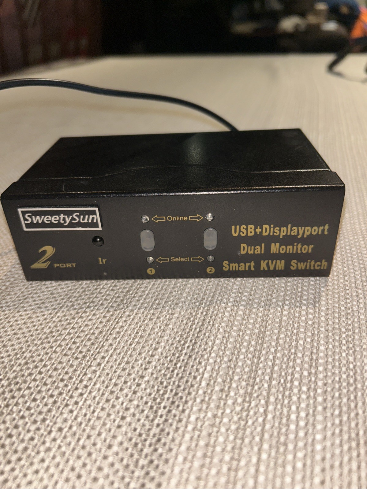 SweetySun 2 Port USB+Displayport Dual Monitor Smart KVM Switch And 4 Cables