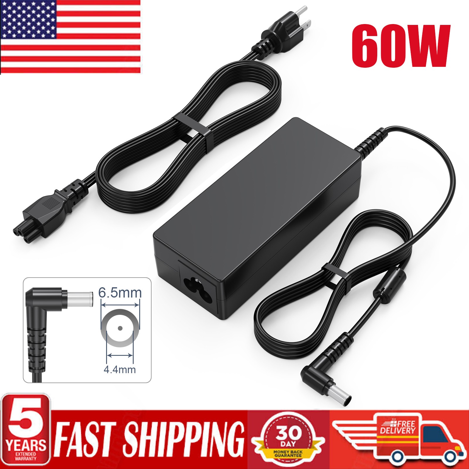 19V For LG Monitor Power Cord Power Supply LCD LED HD TV Monitor Adapter Cord US