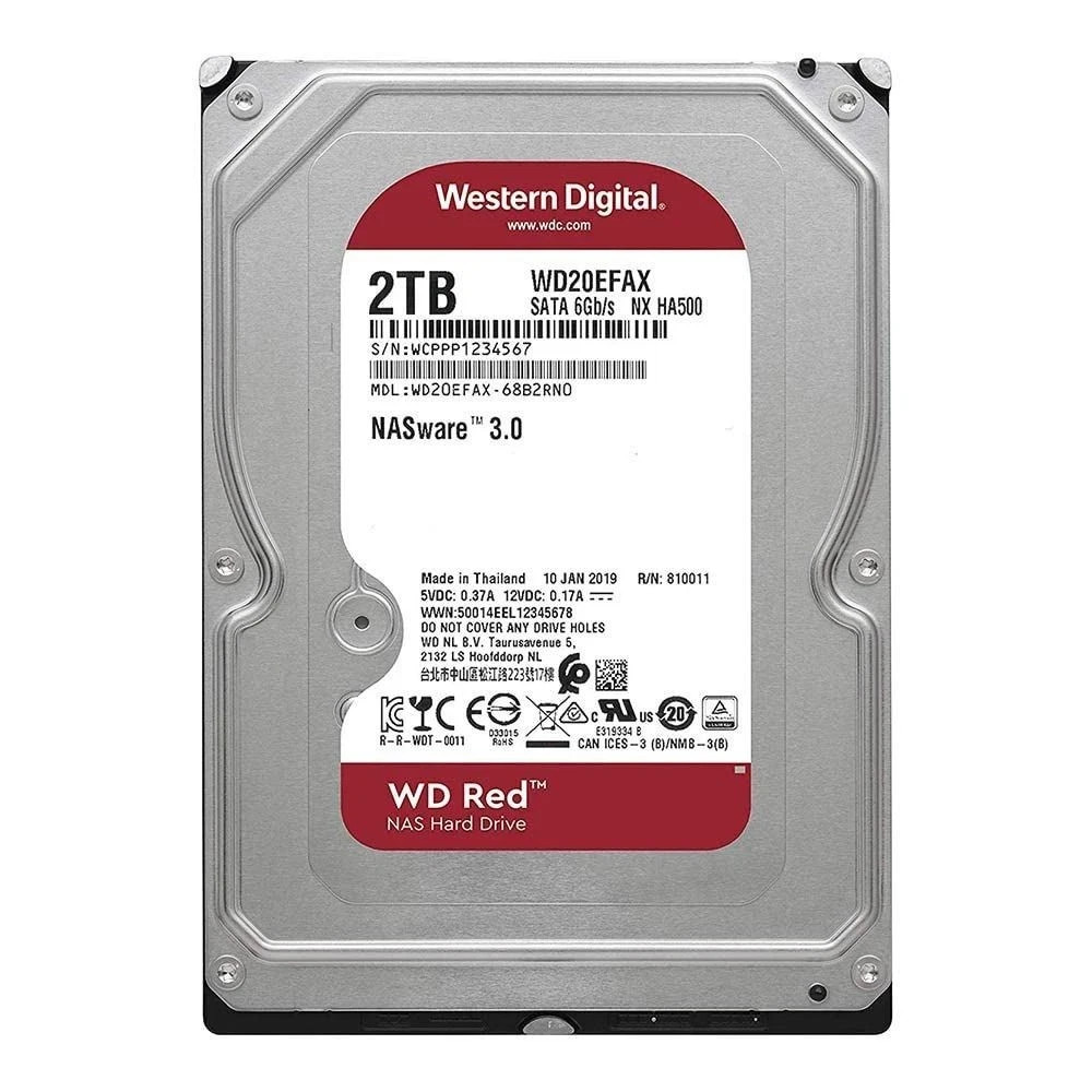 Western Digital Red NAS WD20EFAX 2TB 5400RPM SATA 6Gbps 256MB Cache 3.