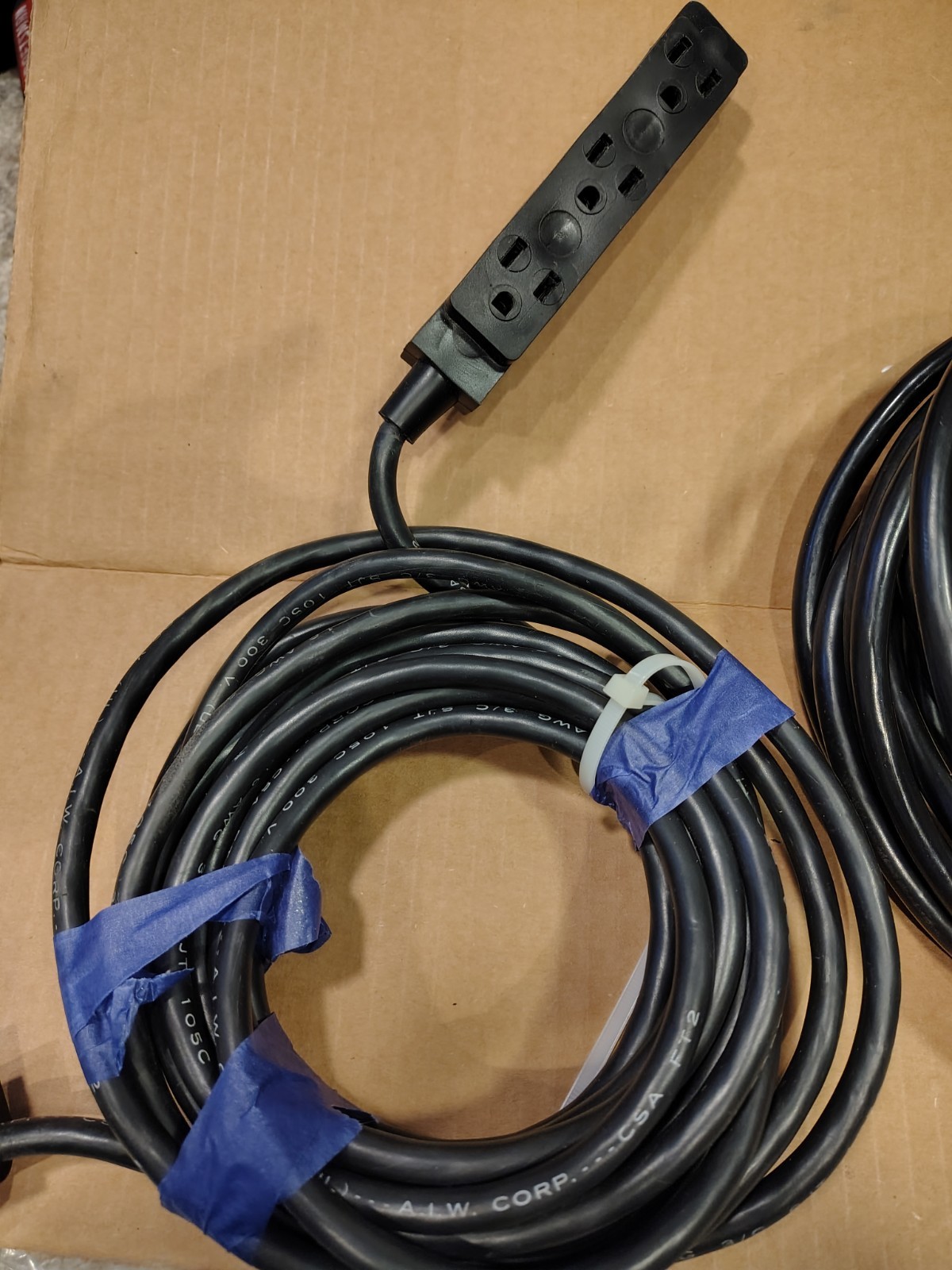 2 Heavy Duty 20 Ft Power Strips. Details In Pics Of Specs. 1 Great Shape 1 Dirty