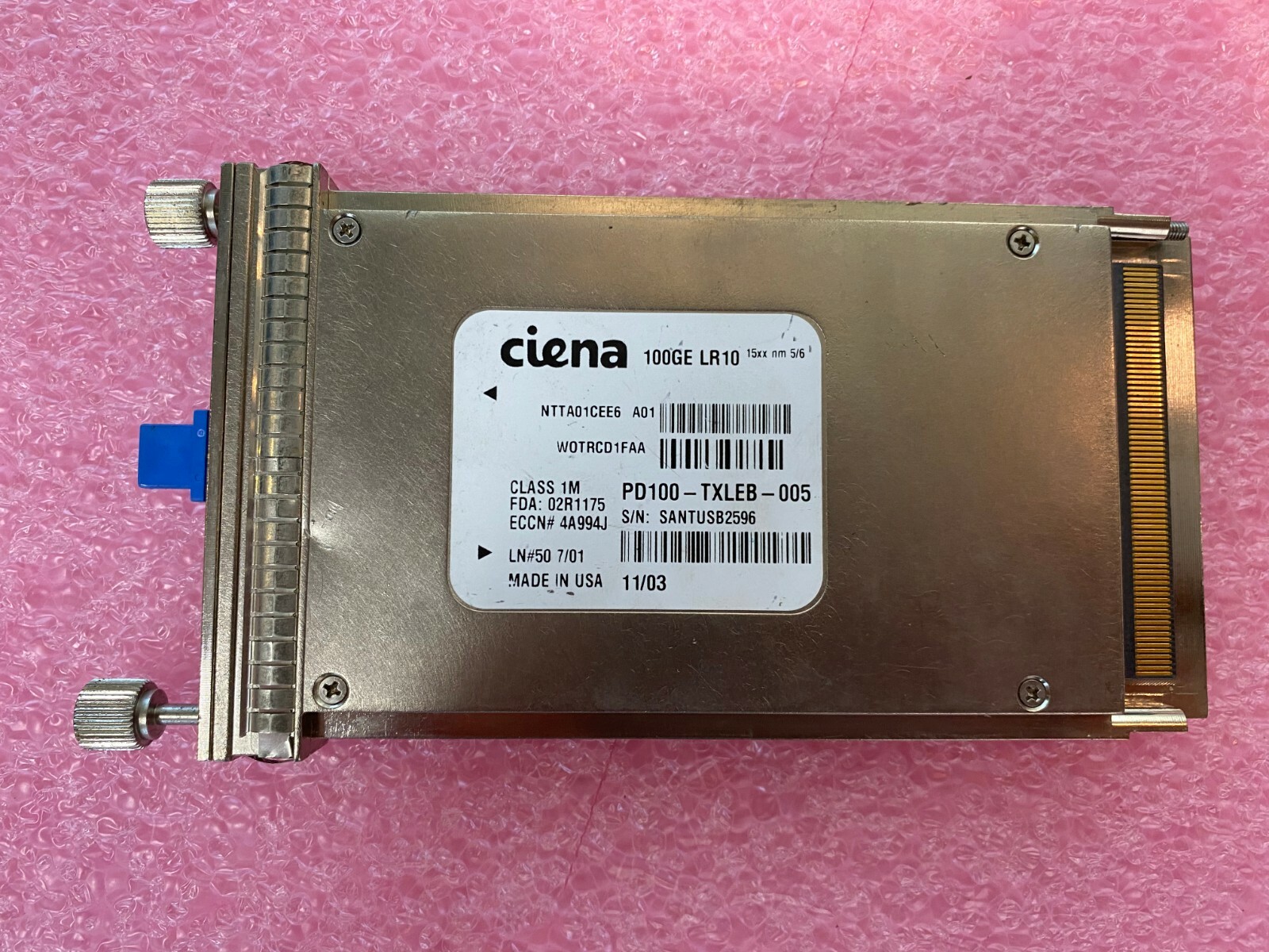 Ciena NTTA03GJ  001  CFP 10x10G WDM 1550nm SMF 10km  WOTRCRAFAA 