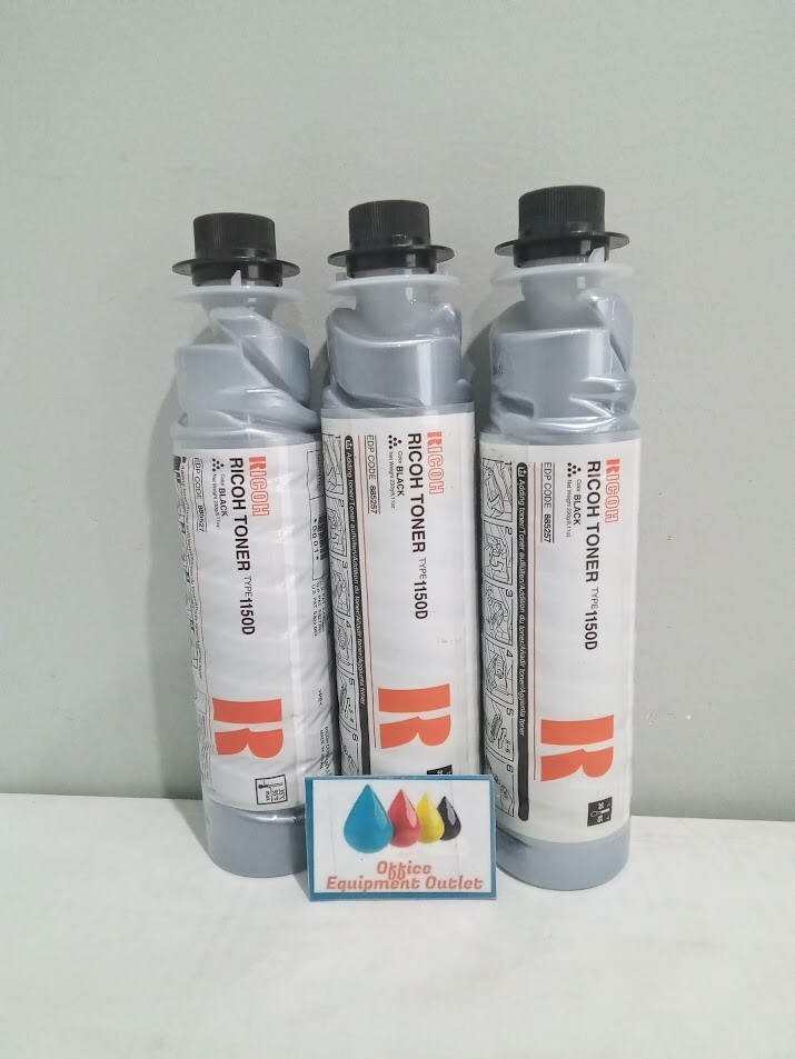 Ricoh 885257 Type 1150D Black Toner Cartridge Lot of 3