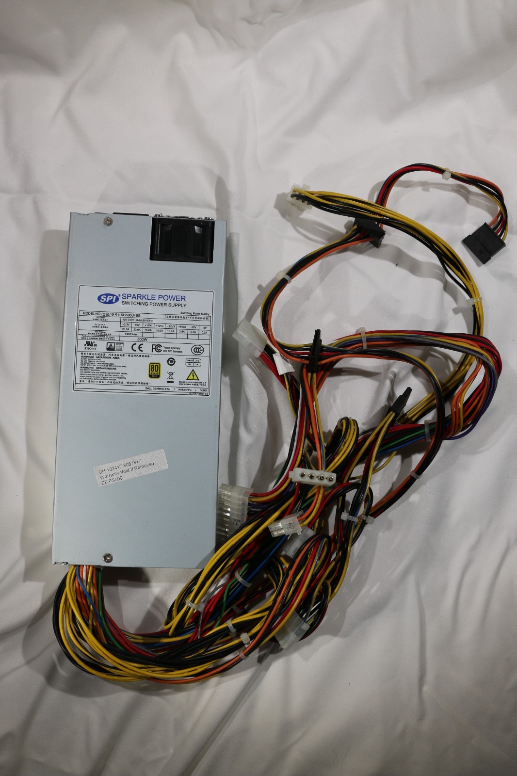 Sparkle Power SPI500U4BG 500W 1U Server Power Supply - 80 PLUS GOLD - Tested