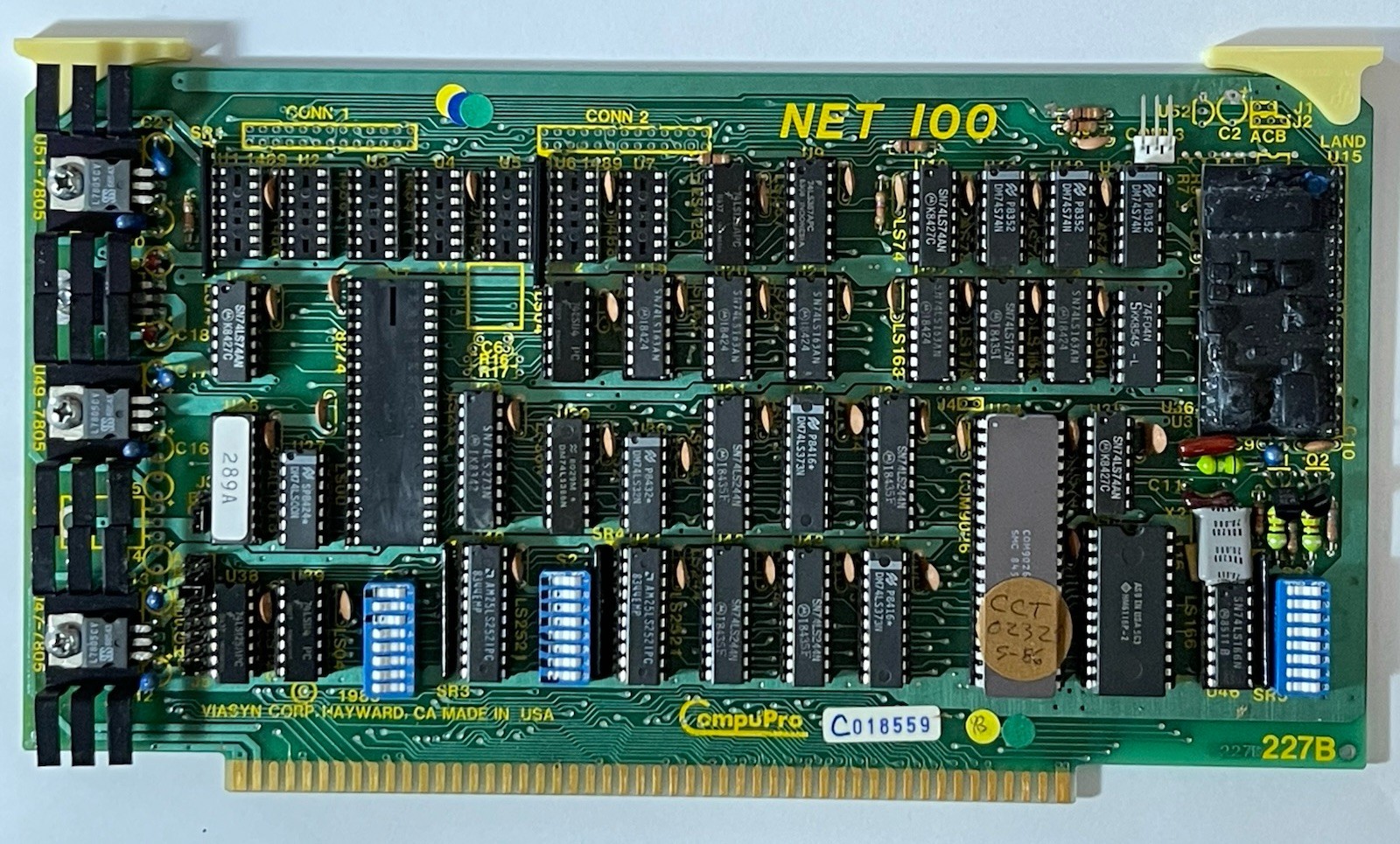 Rare Vintage CompuPro S-100 Viasyn 1985 NET 100 227B Card Board