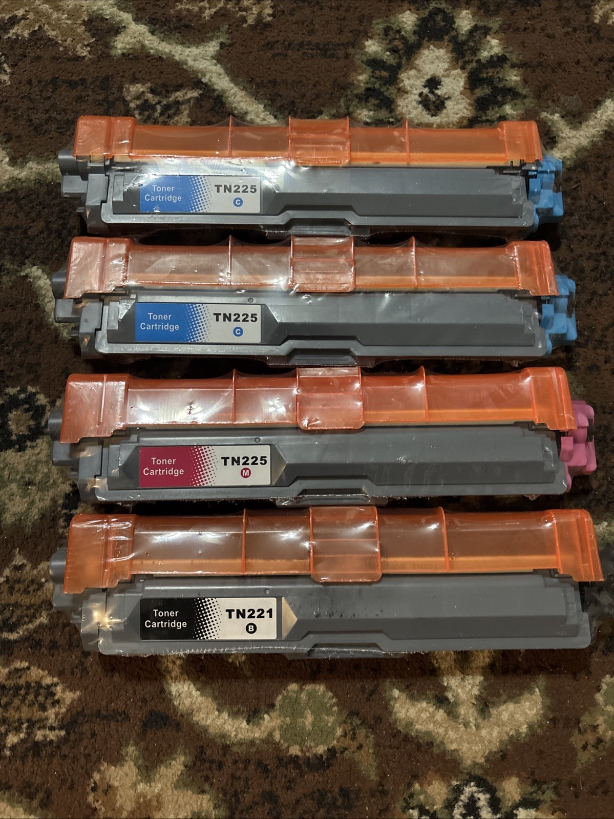 4 Pack Toner Cartridge TN221/TN225 Black, Magenta, (2) Cyan SEALED