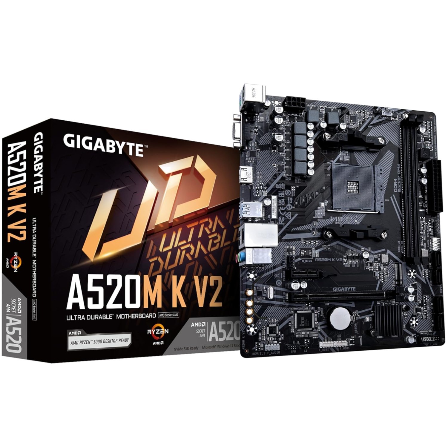 A520M K V2 1.1 Motherboard - DDR4/AMD Ryzen Support