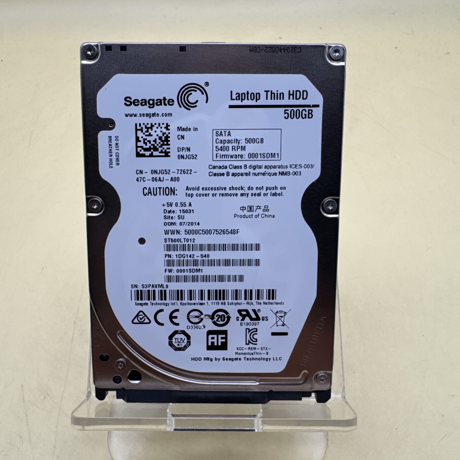 Seagate Momentus Thin ST500LT012 500 GB 2.5" SATA III Laptop Drive
