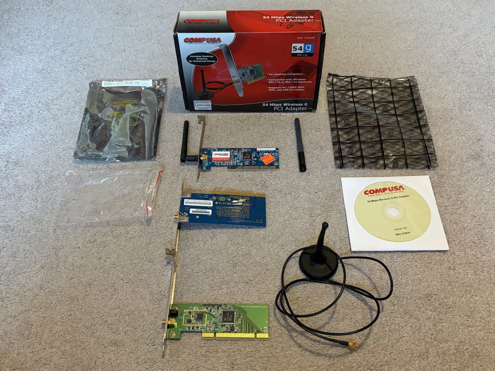 Comp USA Wireless PCI Adapter Card 54 Mbps 802.11b Or G . Vintage Rare