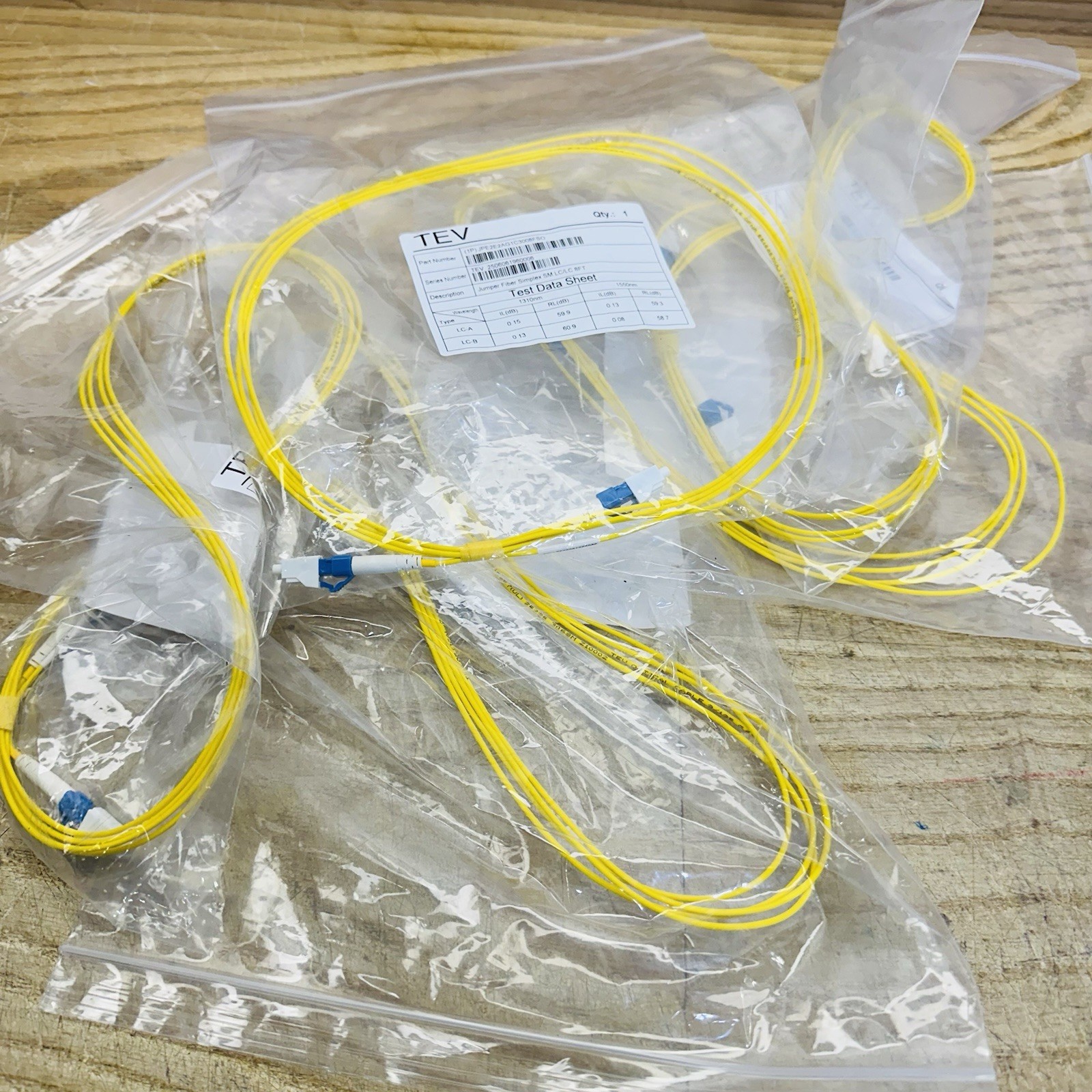 5 PK FIBER OPTIC JUMPER CABLE SINGLE-MODE LC TO LC 8FT 9/125