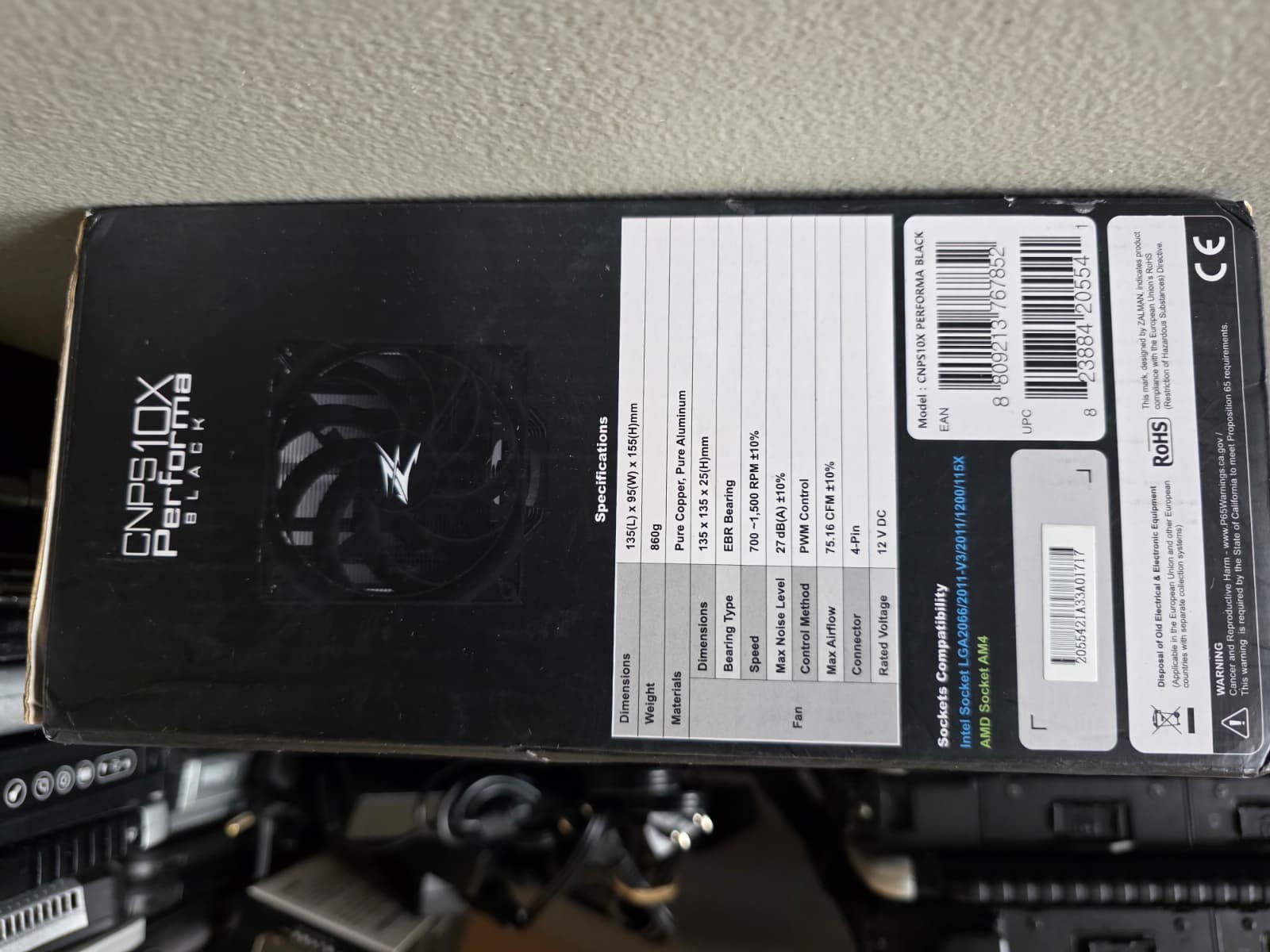 Zalman CNPS 10X Performa - Fan with Heatsink - Black - NEW - OPEN BOX - READ -