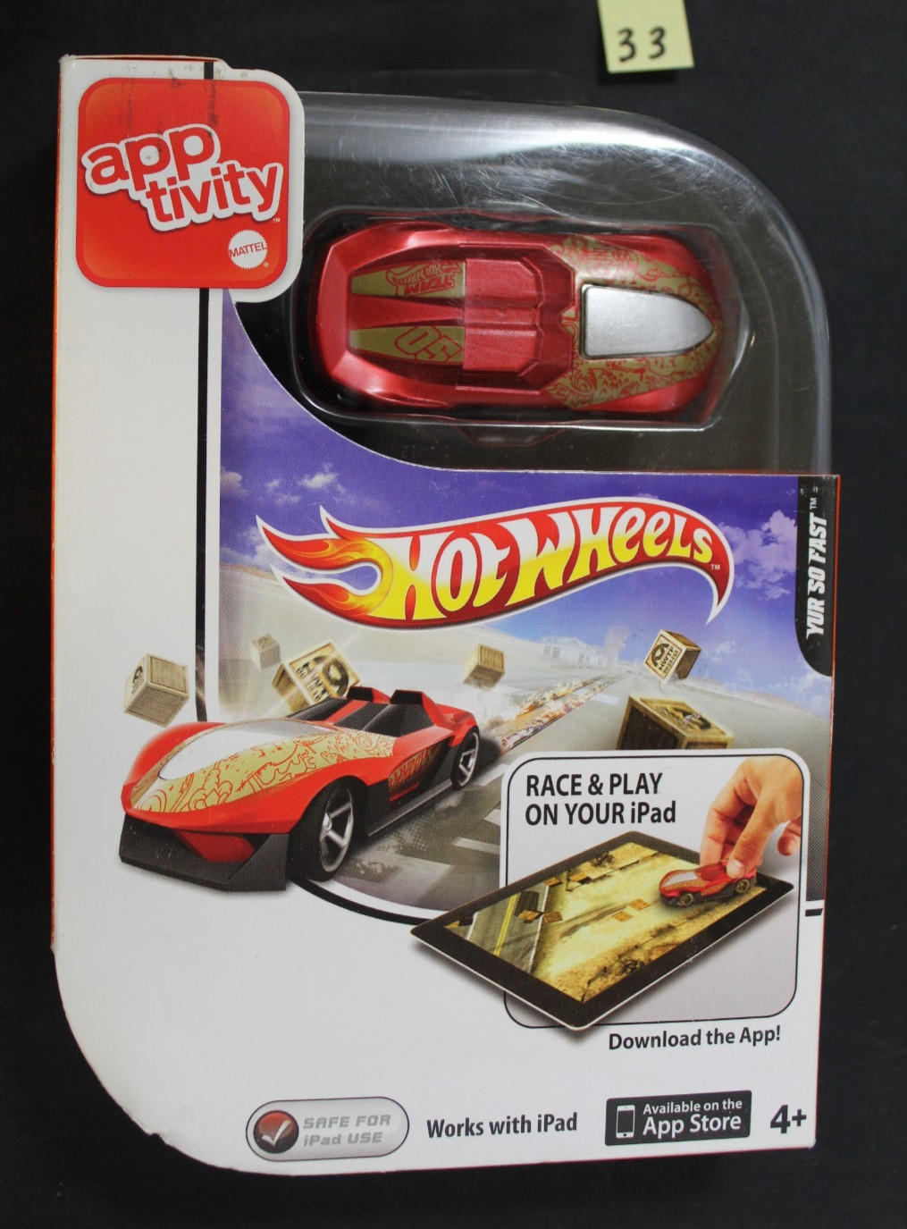 NEW Mattel Hot Wheels Apptivity Toy Car Race & Play Works YUR SO FAST Red (33