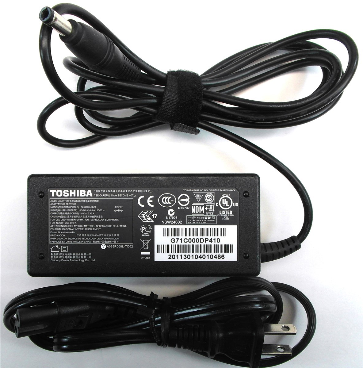 Genuine Toshiba Laptop Charger AC Adapter Power Suply PA3917U-1ACA 19V 3.42A 65W