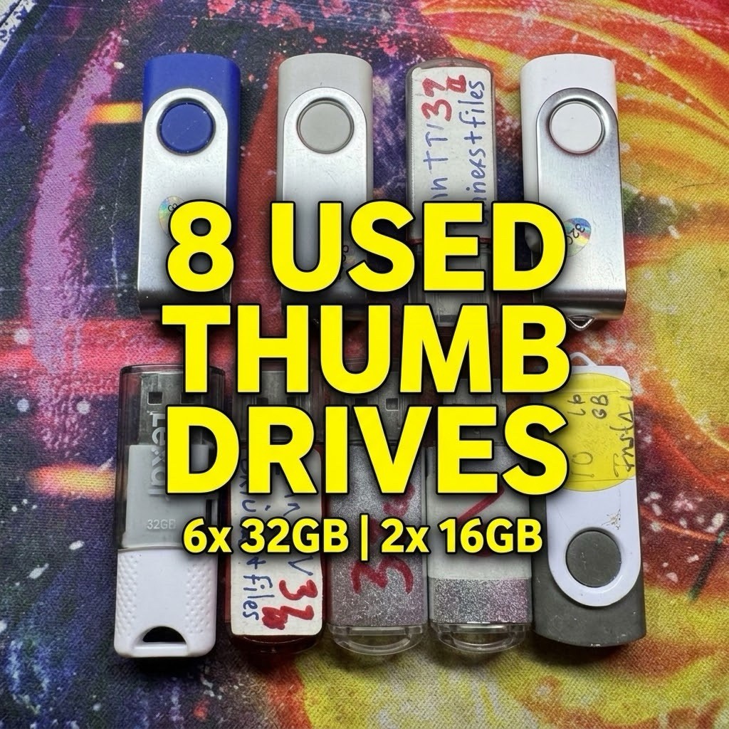 Lot of 8 USB 2.0 Flash Drives (6x 32GB + 2x 16GB) - Mixed Brands & Swivel Drives