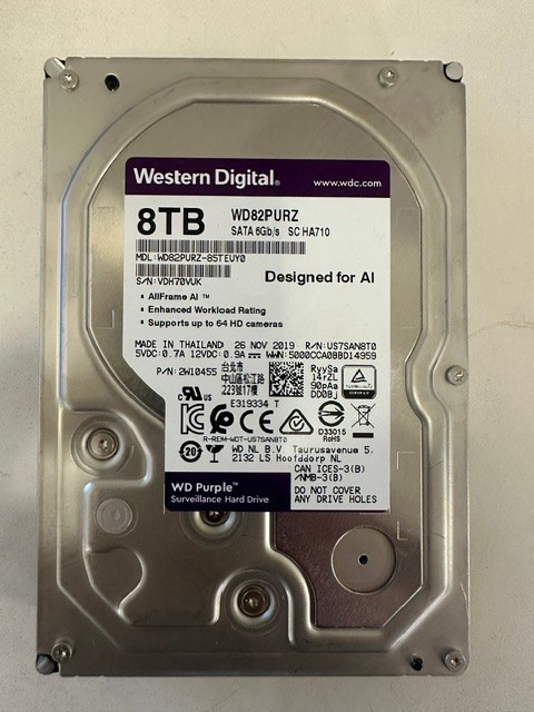 Western Digital WD WD80PURZ 8TB WD HDD - SATA 3.5" USED