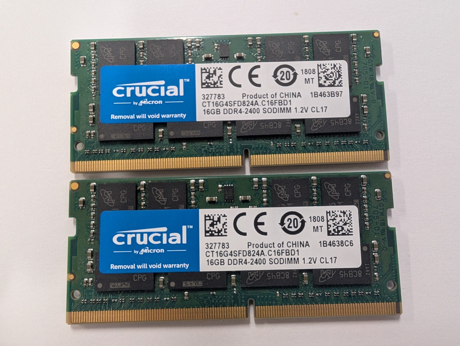 Crucial Micron 32GB(2x16GB)  PC4-2400 DDR4 SO-DIMM Laptop RAM Memory