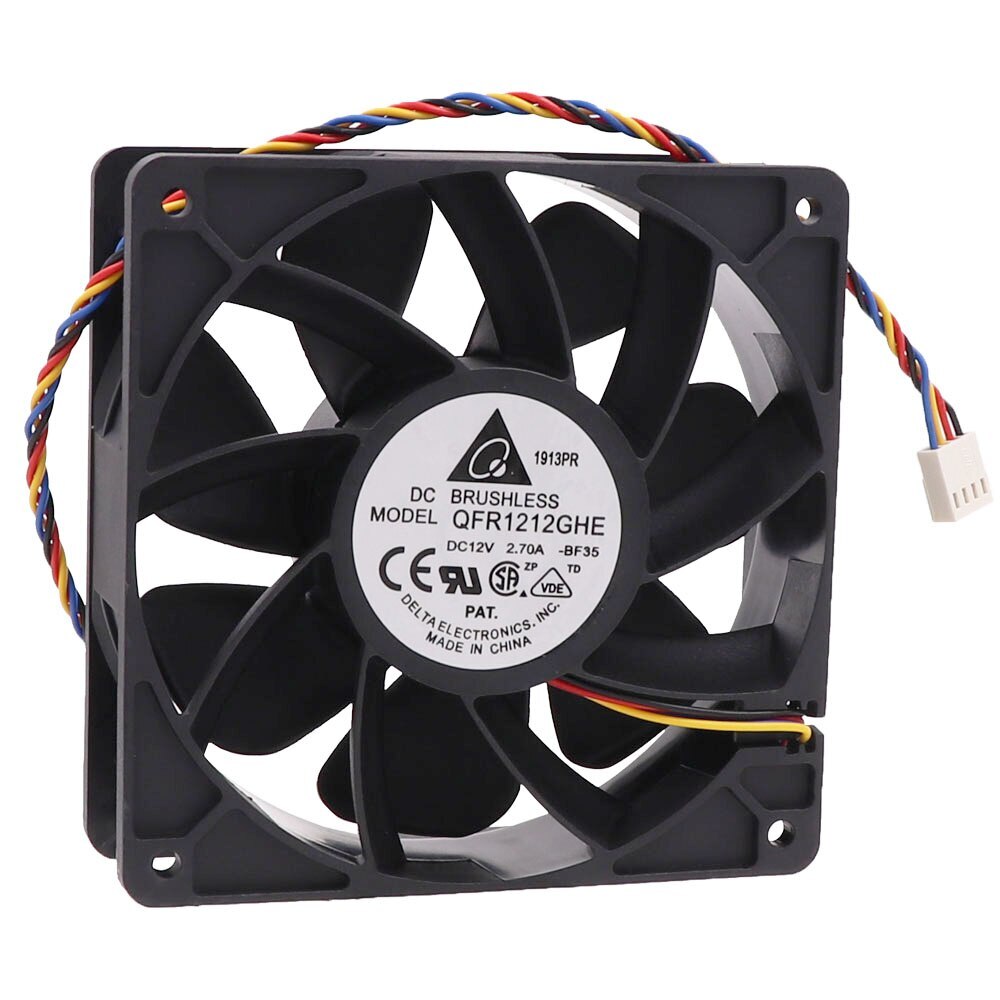 For Delta QFR1212GHE High Speed GPU Cooling Fan 120X120X38mm DC 12V 2.7A 4pin
