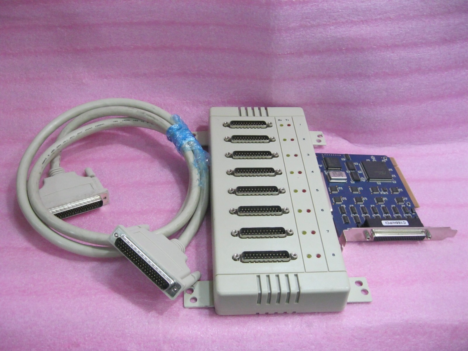 MOXA C168H/PCI Series 8port RS-232 PCI Board w/8 Port Panel OPT 8B & Cable B2602