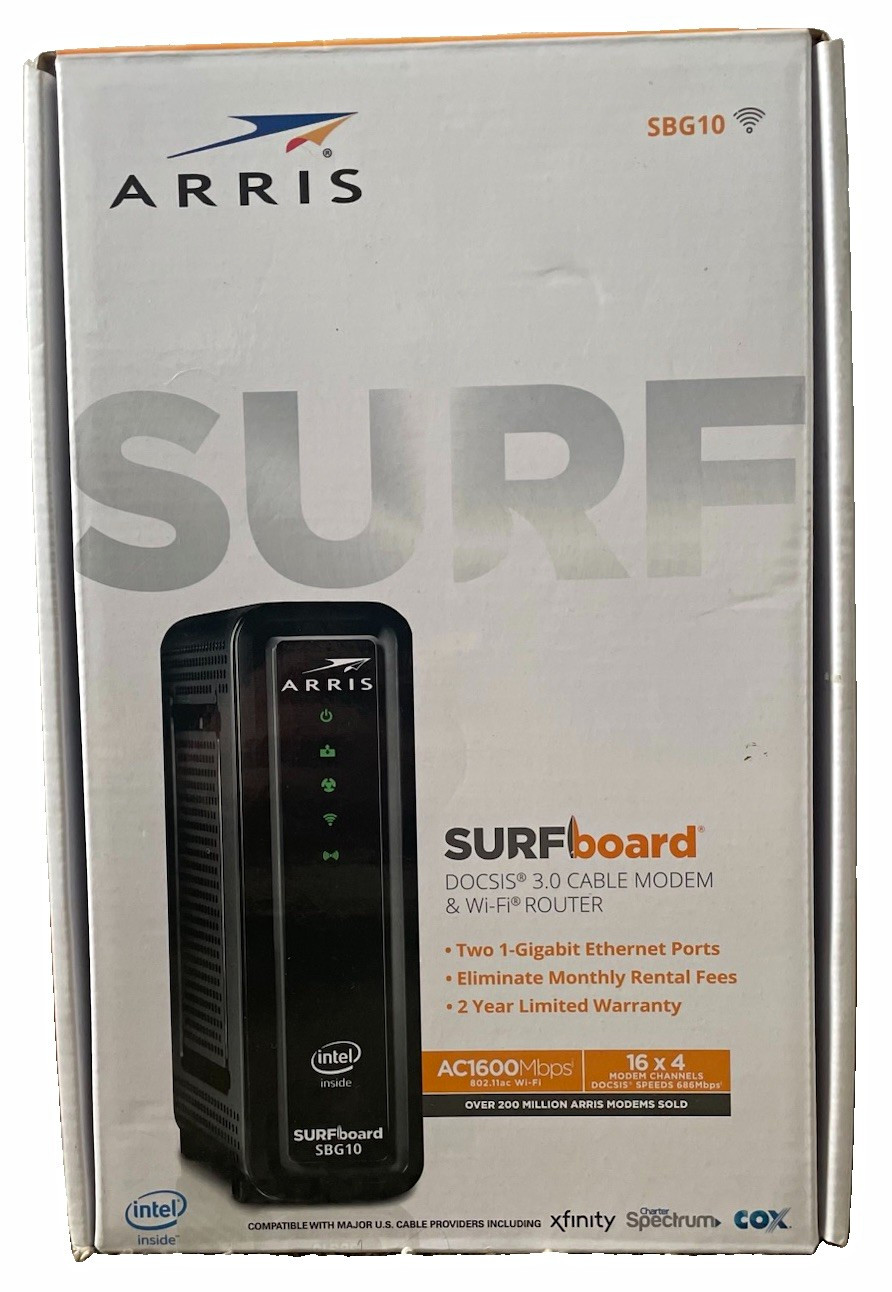 ARRIS SURFboard SBG10 DOCSIS 3.0 Cable Modem WiFi Router Combo AC1600