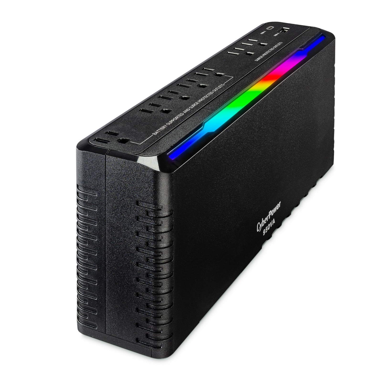 CyberPower GX950UC Gaming UPS 950VA 510W Battery Backup RGB USB-A USB-C Black
