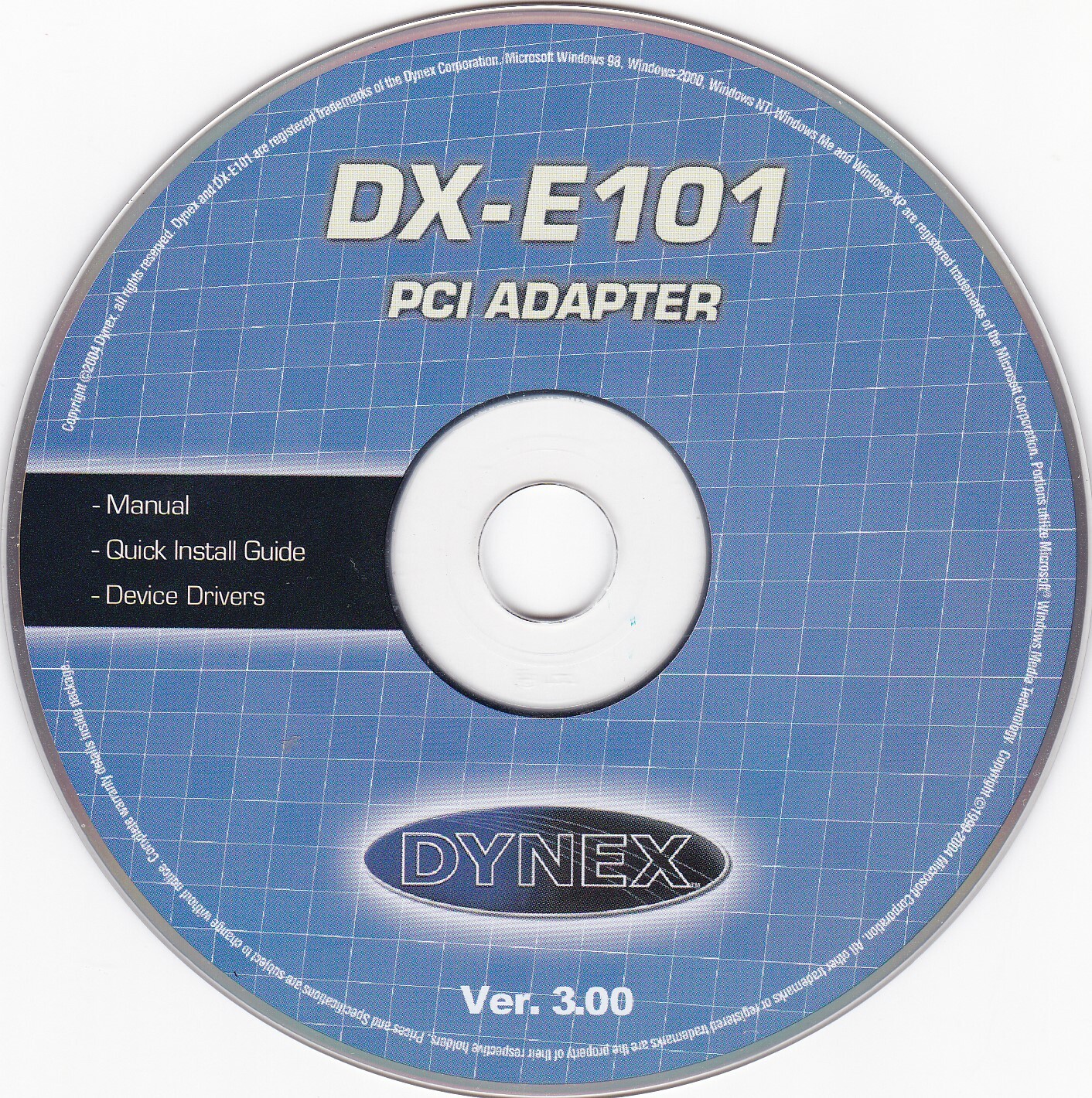 Dynex DX-E101 PCI Adapter Ver. 3.00 (PC, 2004) *DISC ONLY*