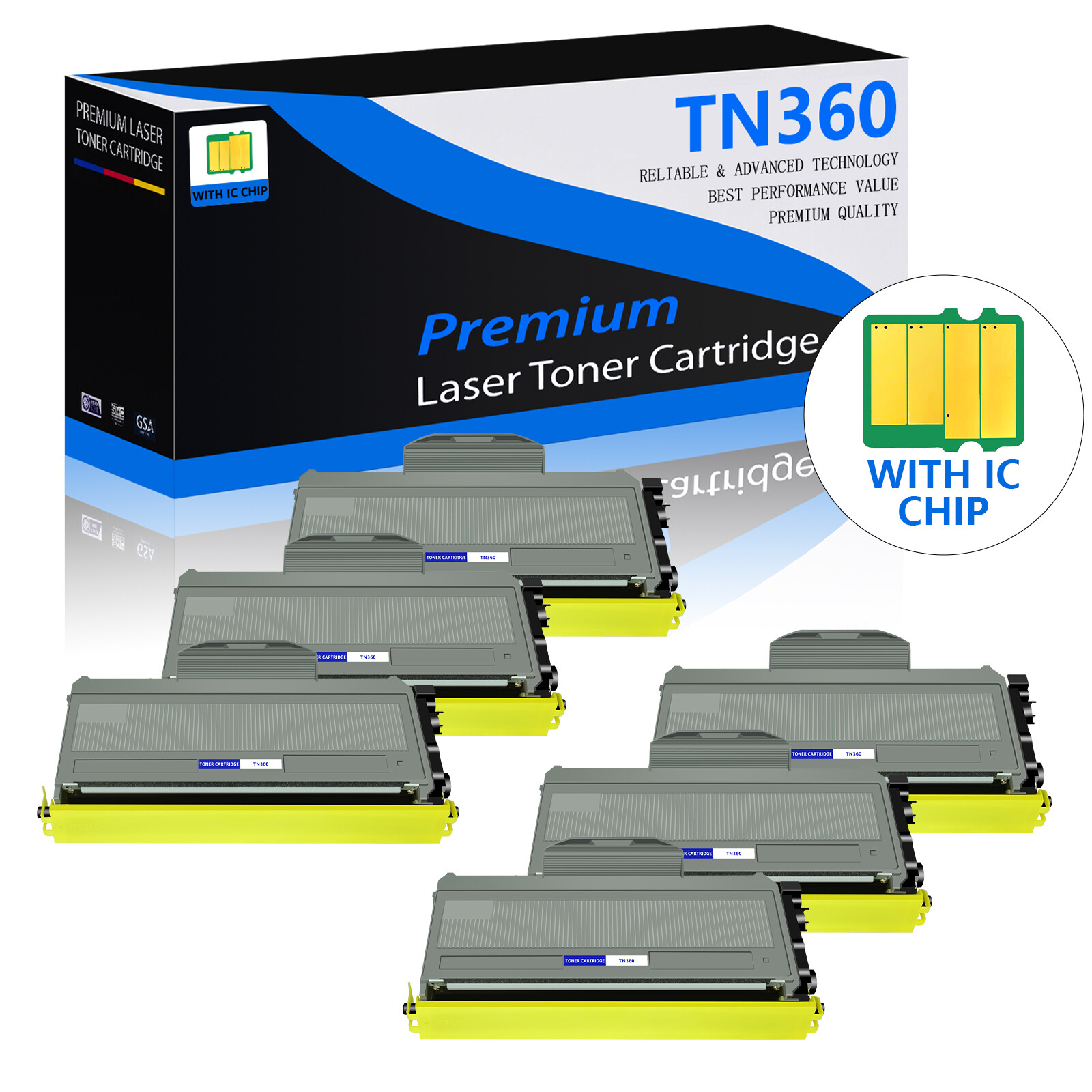 6PK TN-360 TN360 Toner Compatible with Brother MFC-7840W HL-2170W MFC-7345DN INK