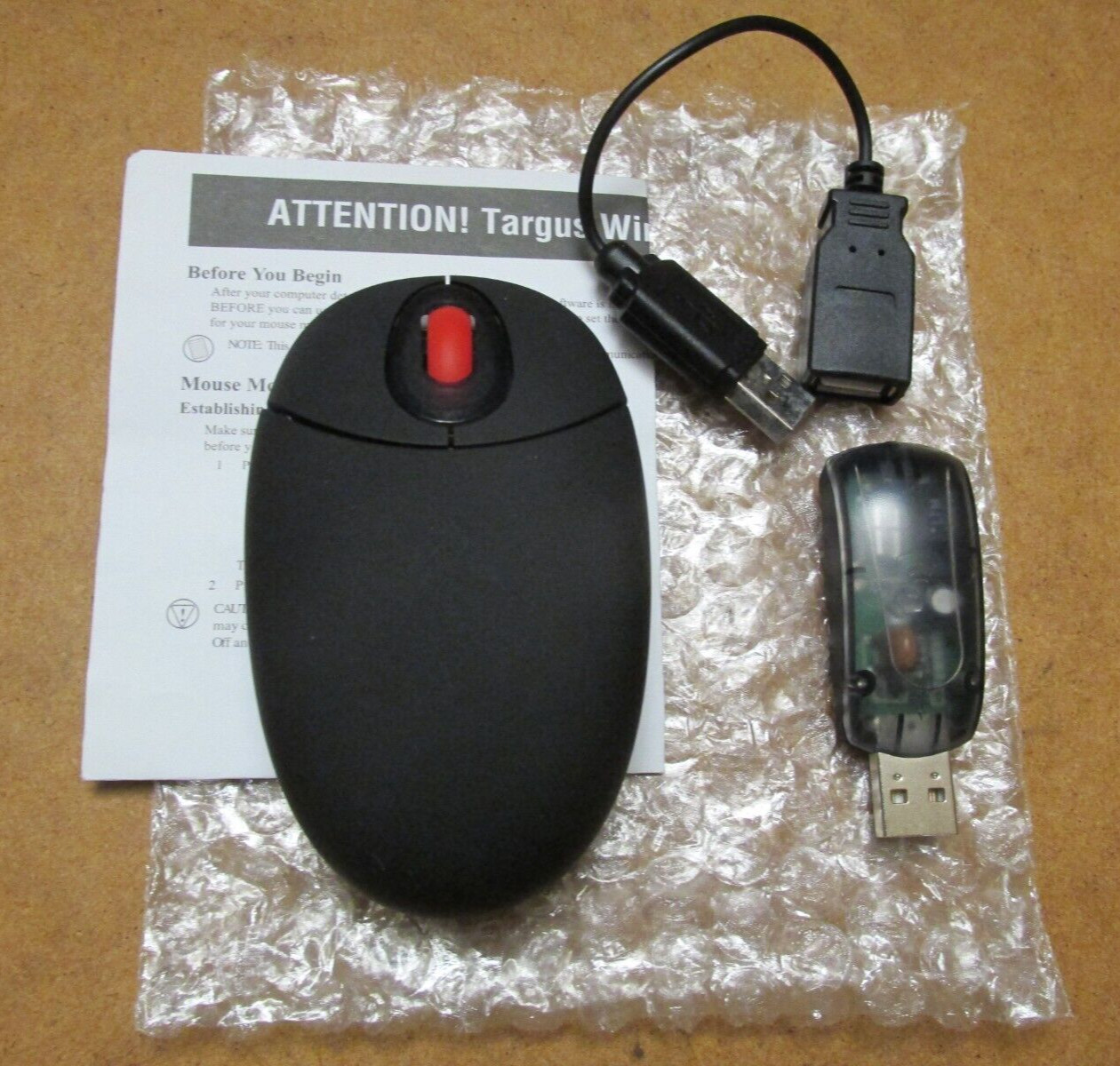 Targus Wireless Optical Mouse & Dongle Black & Red PAUM005V2