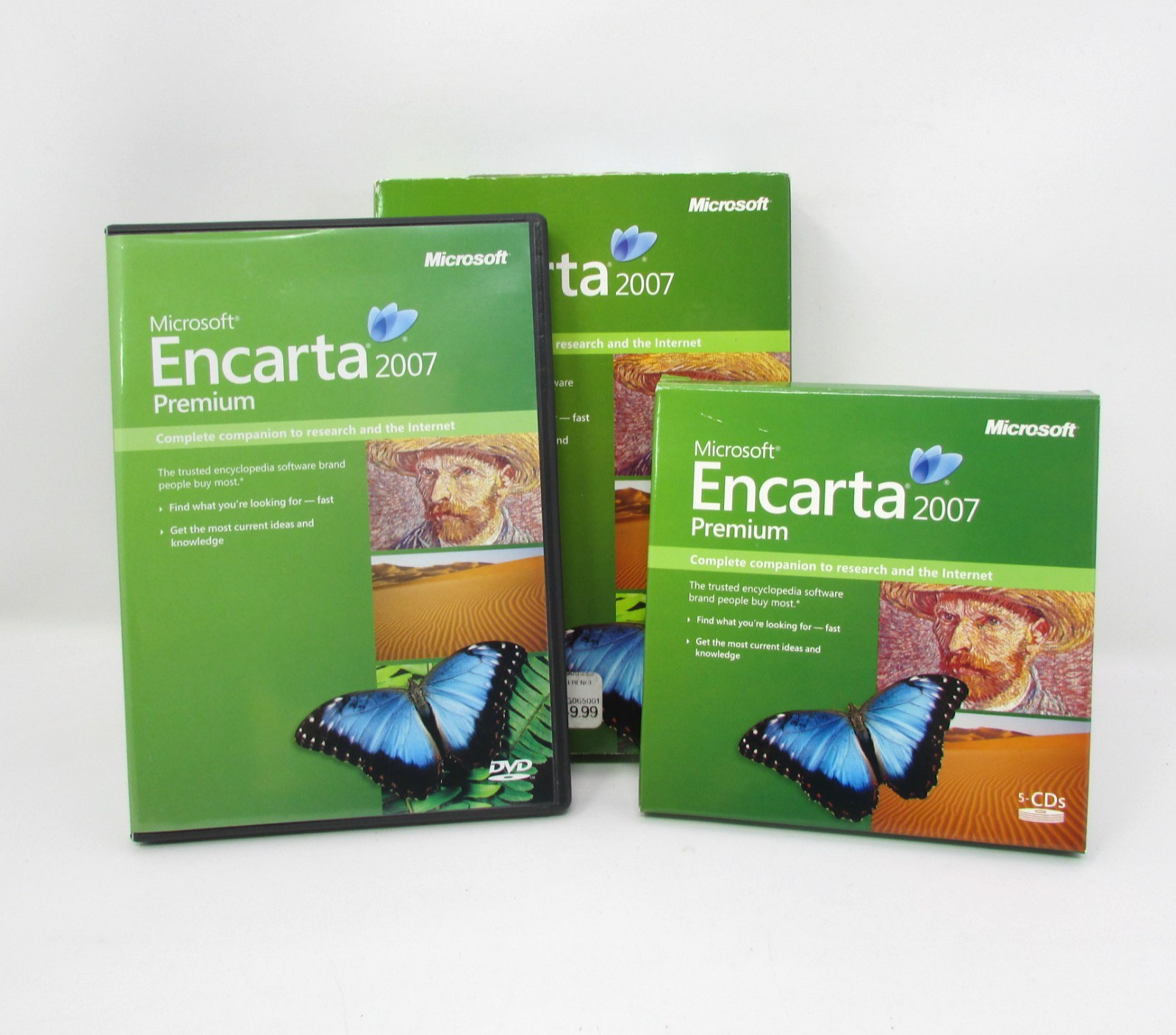 Microsoft Encarta 2007 Premium Encyclopedia Software 5 CD + DVD Research Learn